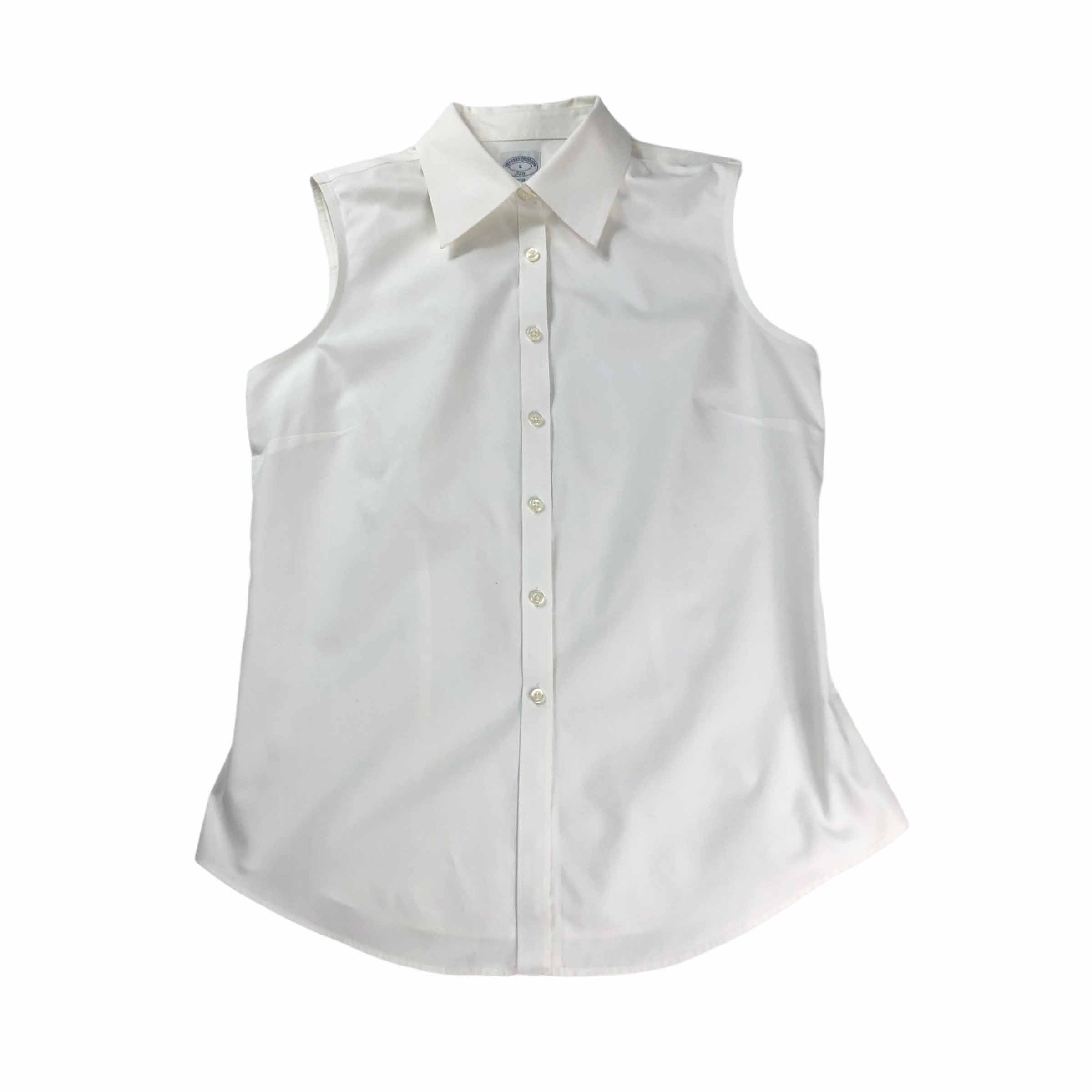 [Brooks Brothers] Non-Iron Fitted Sleeveless Dress Shirt - Size 6