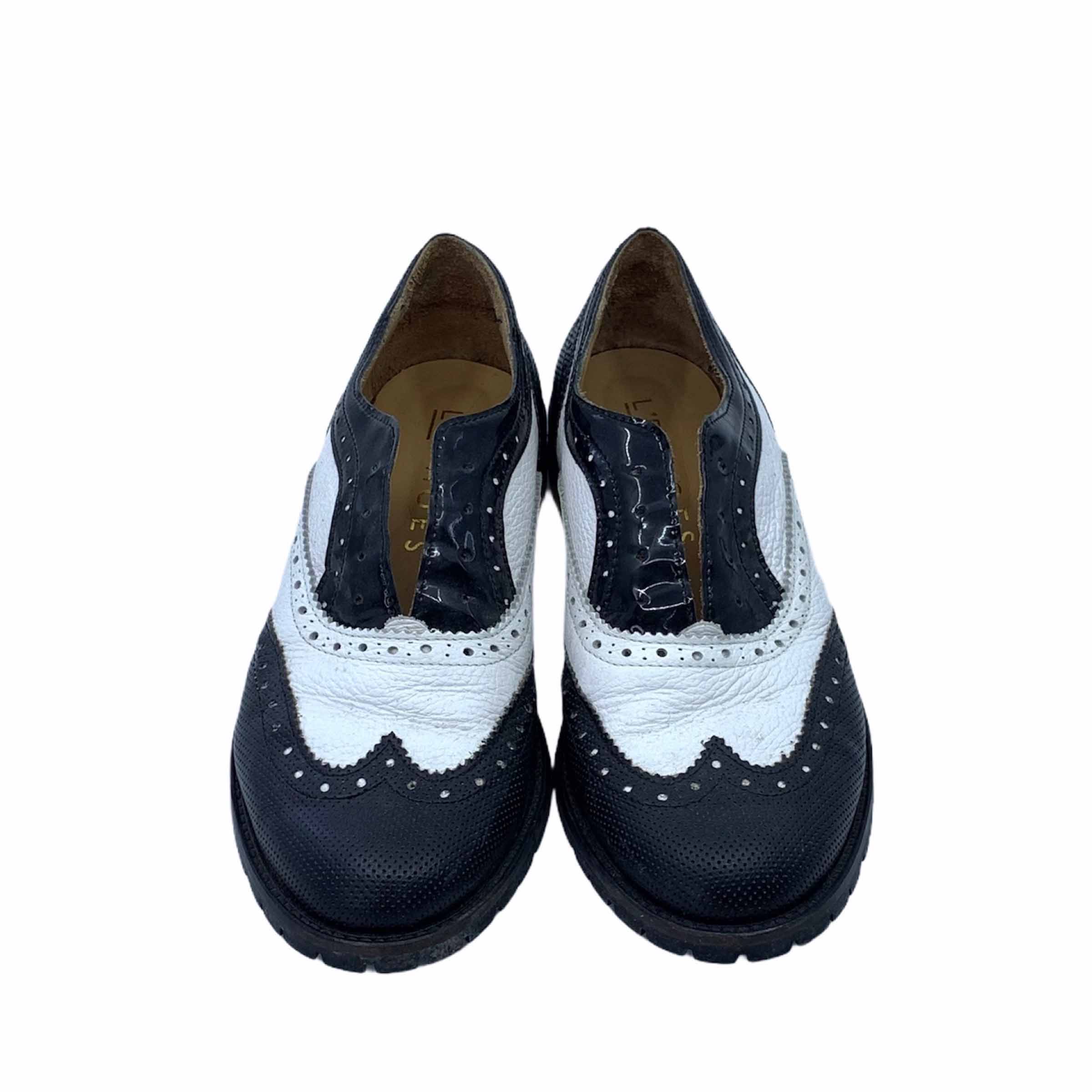 [L&#039;F Shoes] White Black Wingtip Shoes - Size EUR41