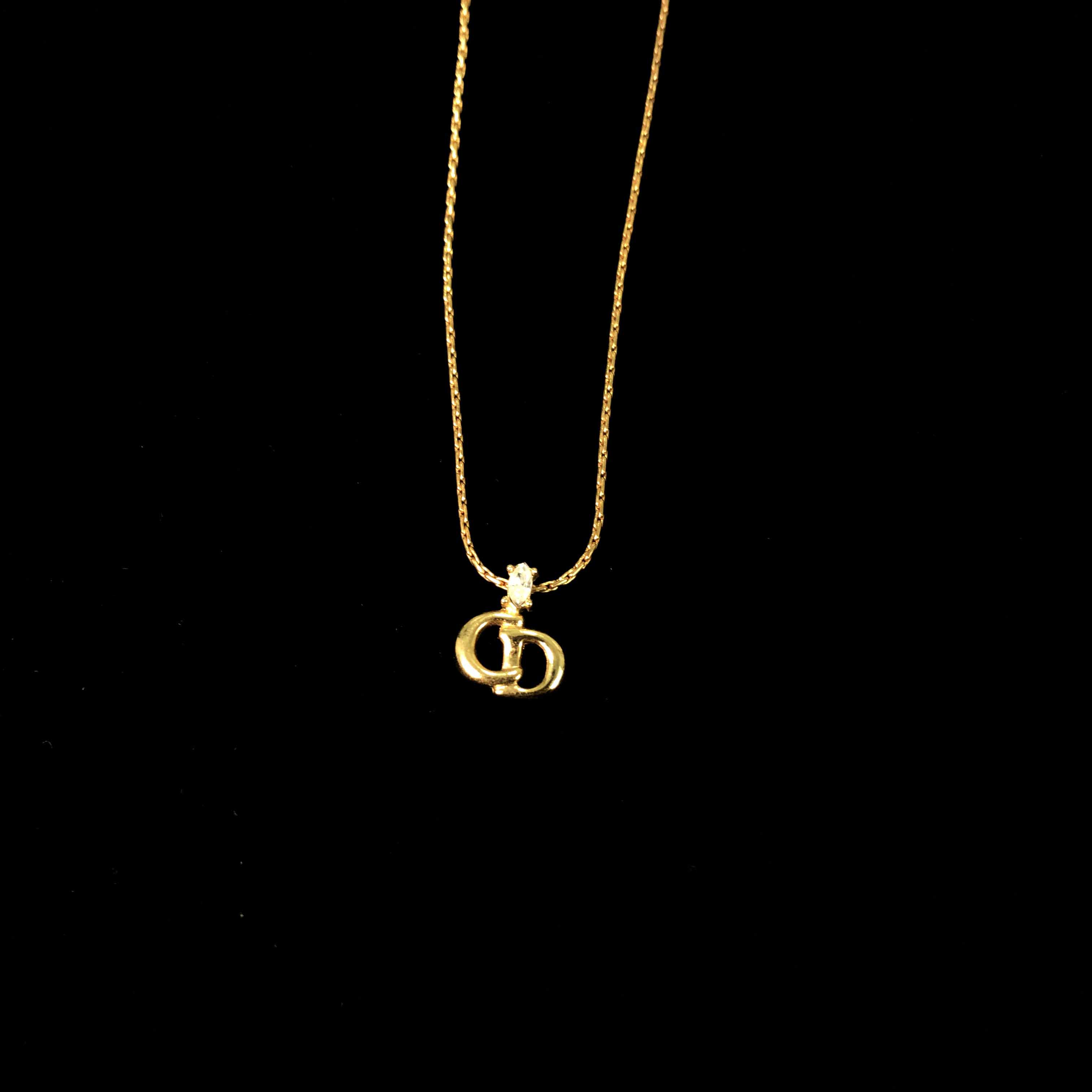 [Dior] CD Gold Necklace w/ Cubic - Size Free