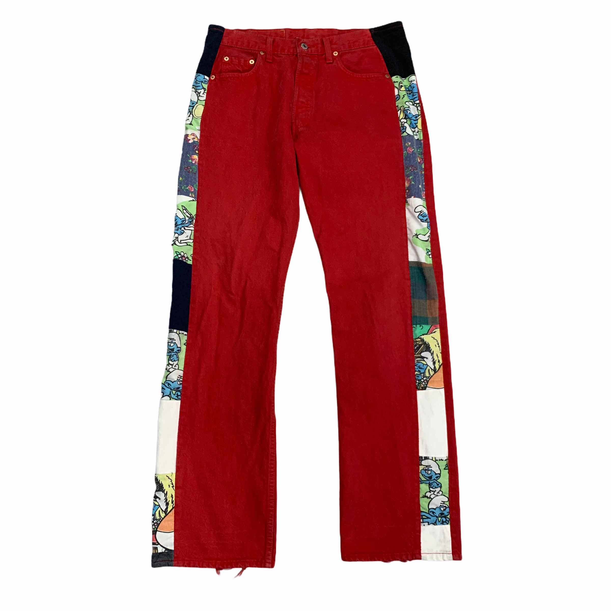 [Levis] (Vintage) 501 Smurf Custom Red Pants - Size 29/32