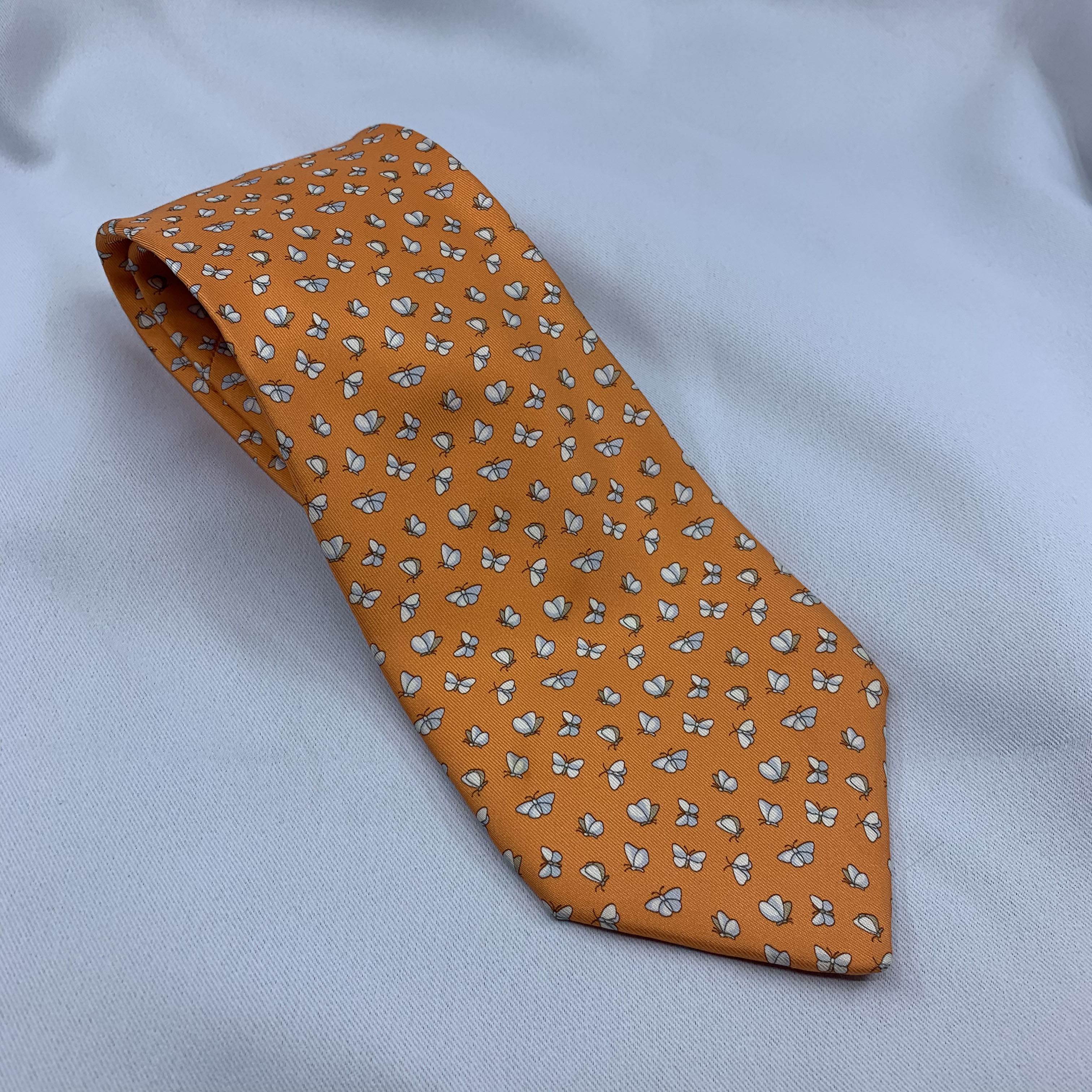 [Ferragamo] Orange Silk Necktie