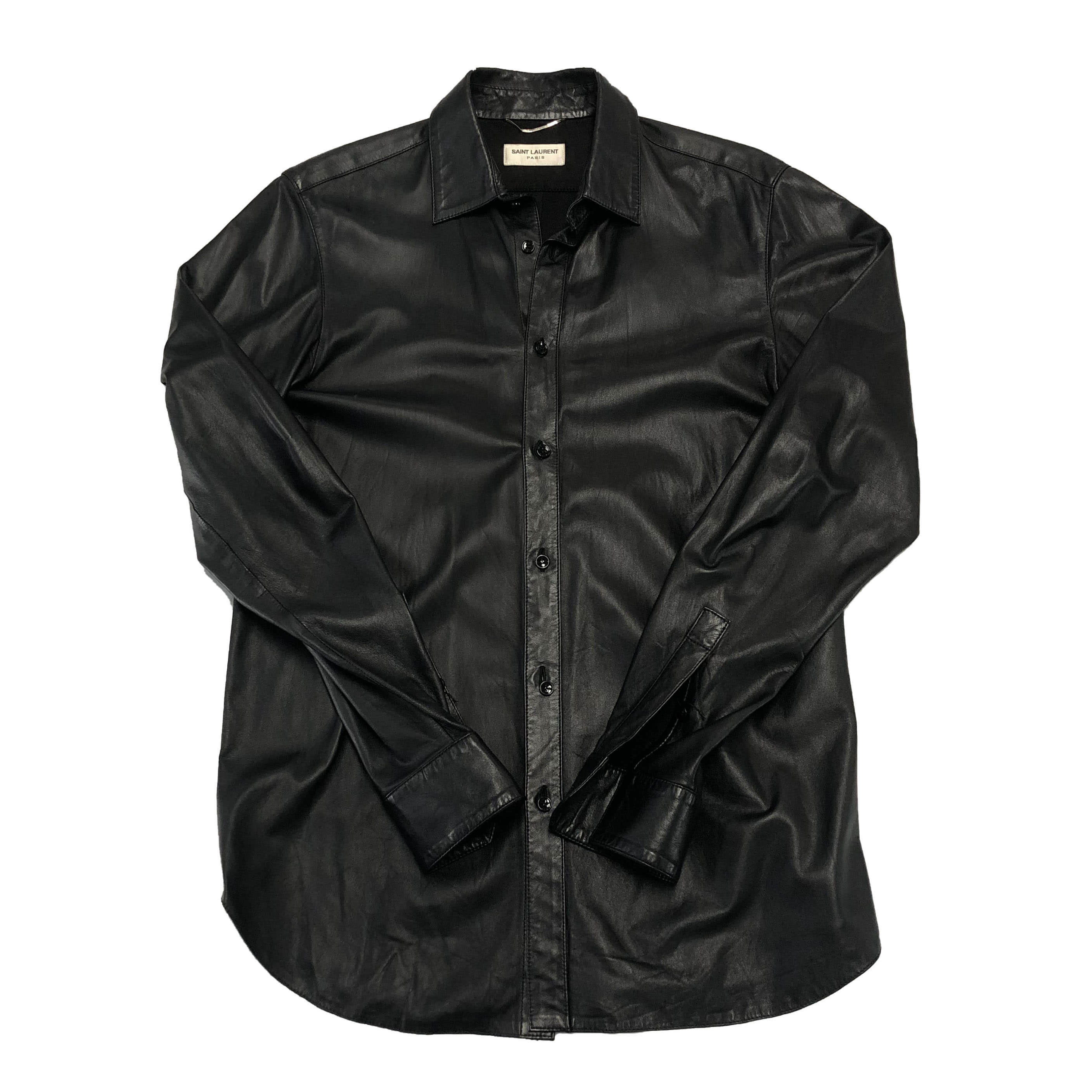 [Saint Laurent] Leather Shirt - Size 50