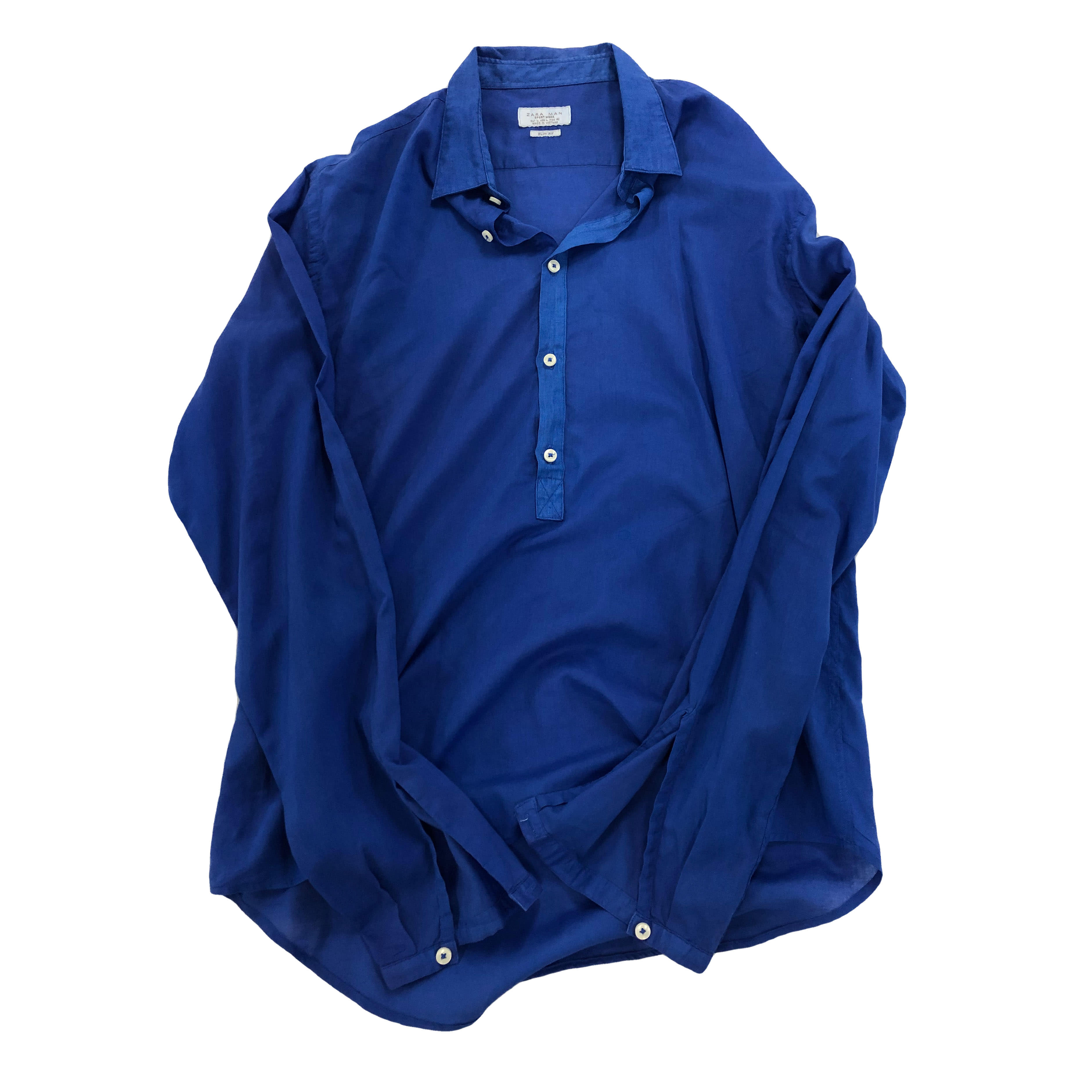 [ZARA] Blue Shirt - Size L (Slim Fit)