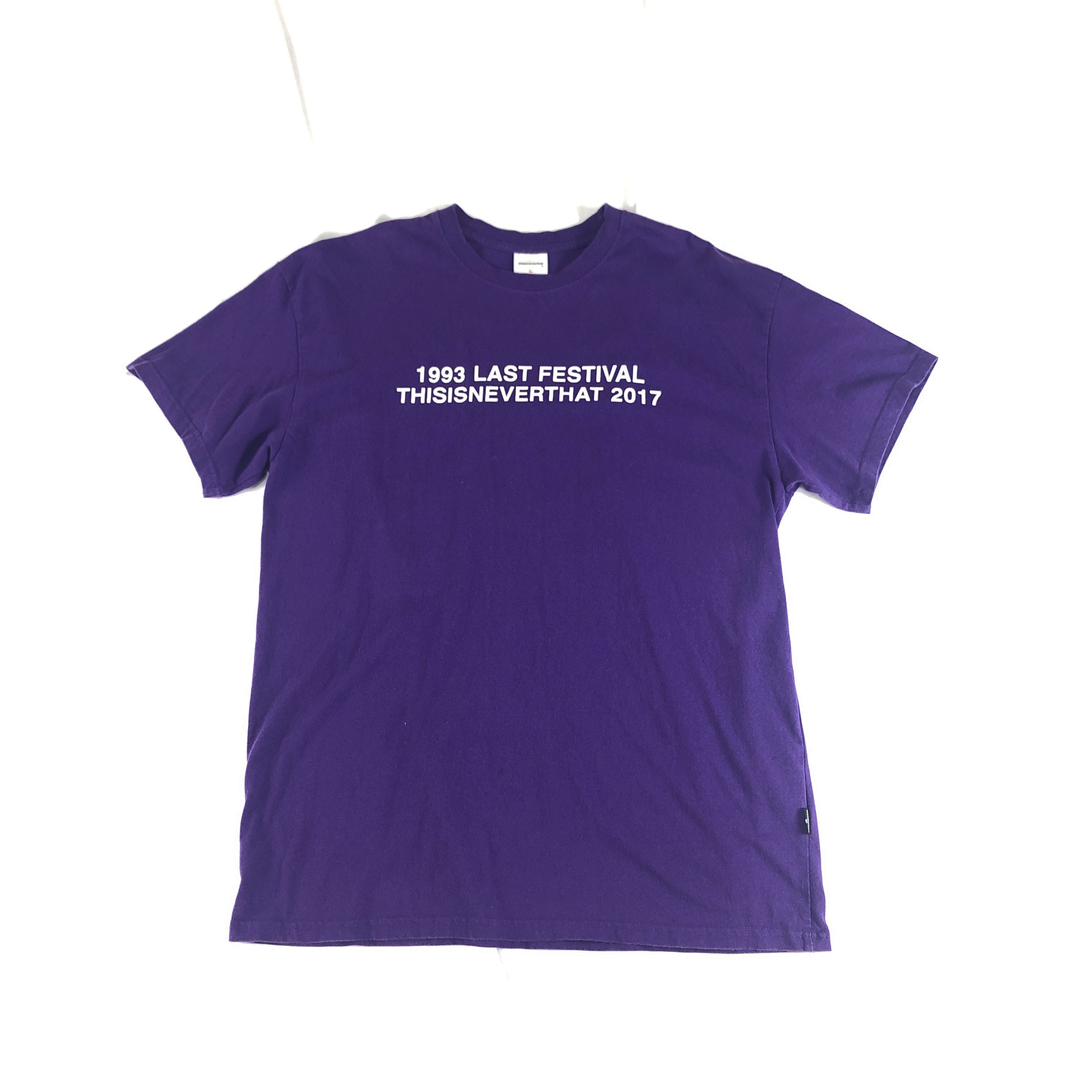[ThisIsNeverThat] Violet Lettering T-Shirt - Size L