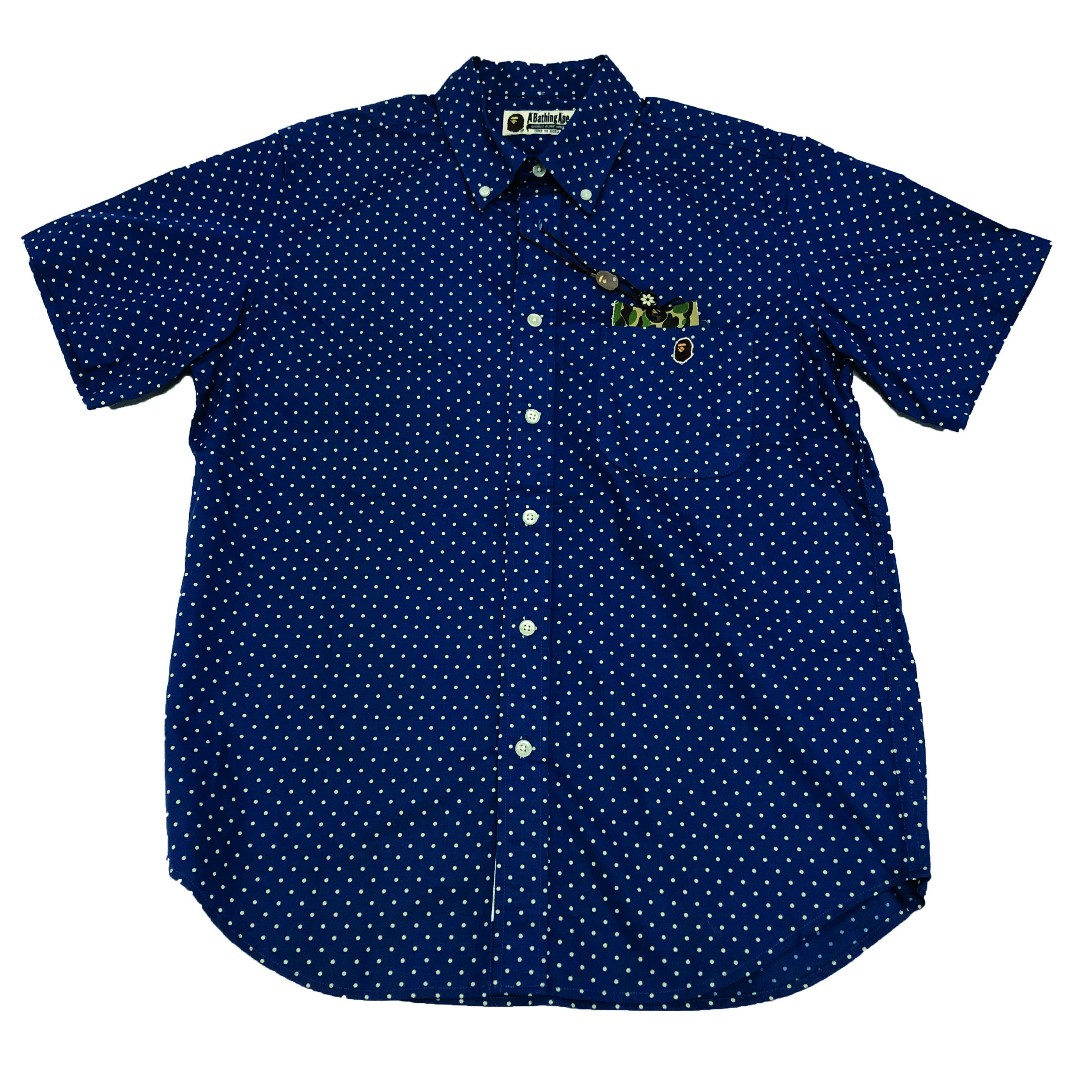 [Bape] Navy Dot shirt - Size L