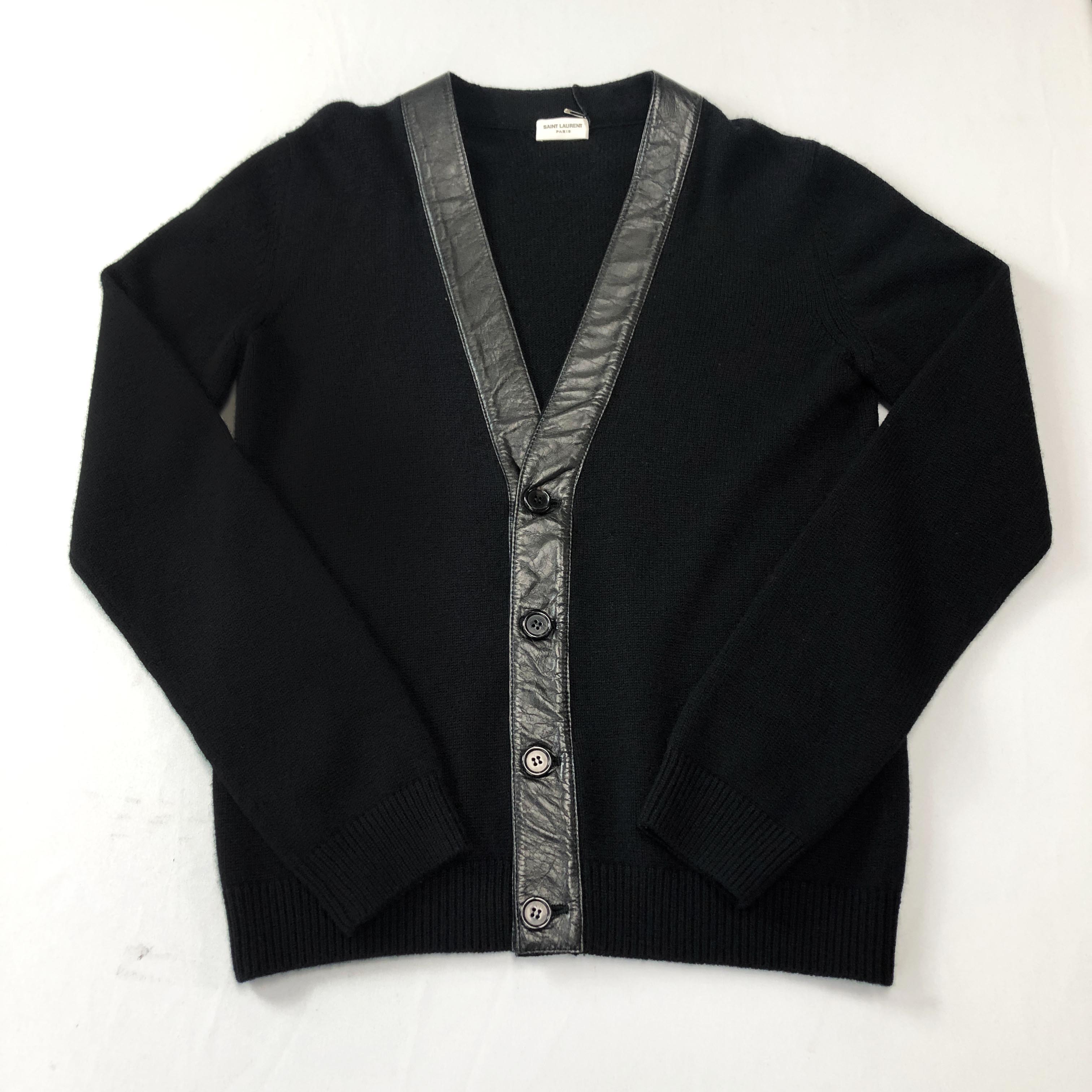 [Saint Laurent] Line Leather Cardigan - Size L