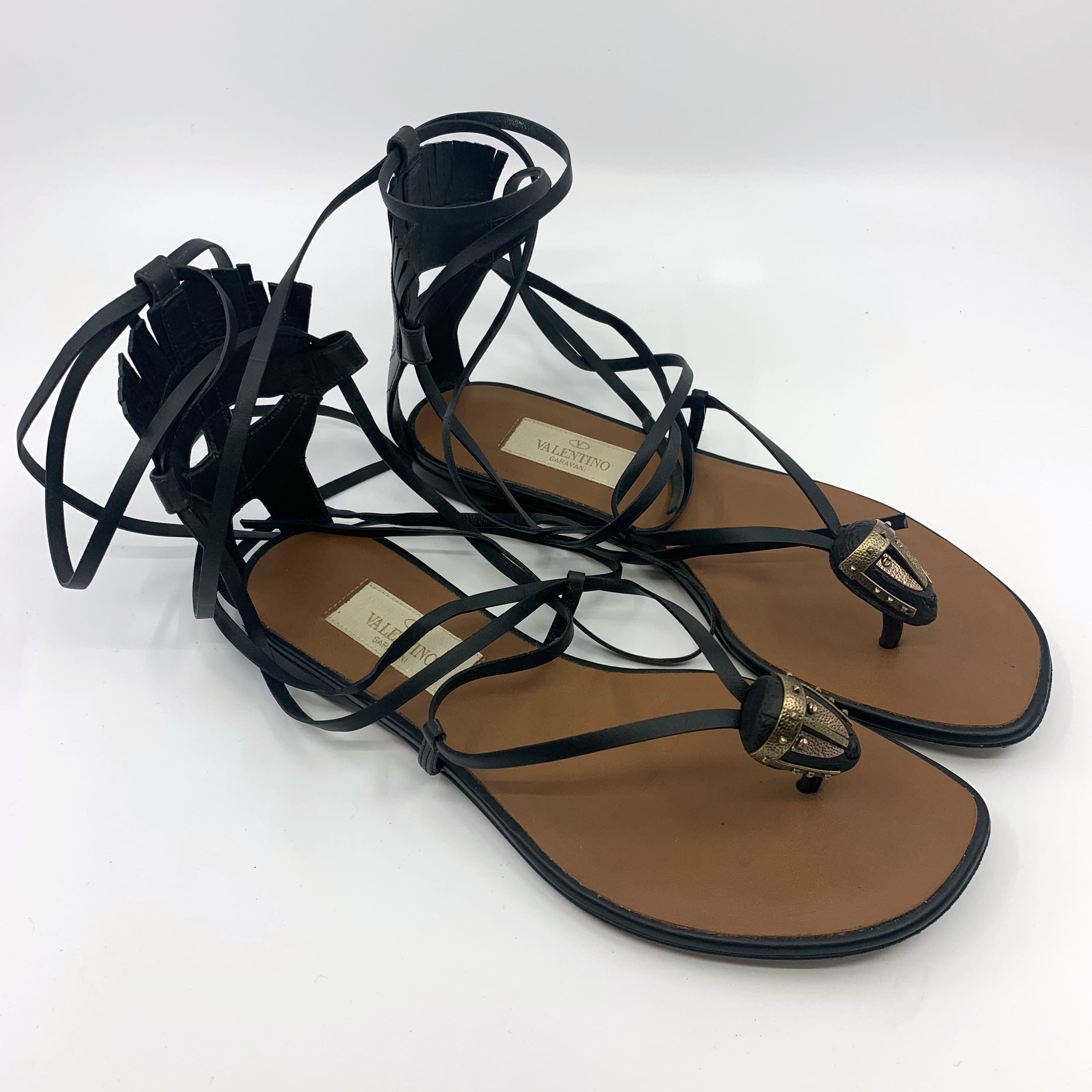 [Valentino] Black Thong Sandals - Size 36 1/2