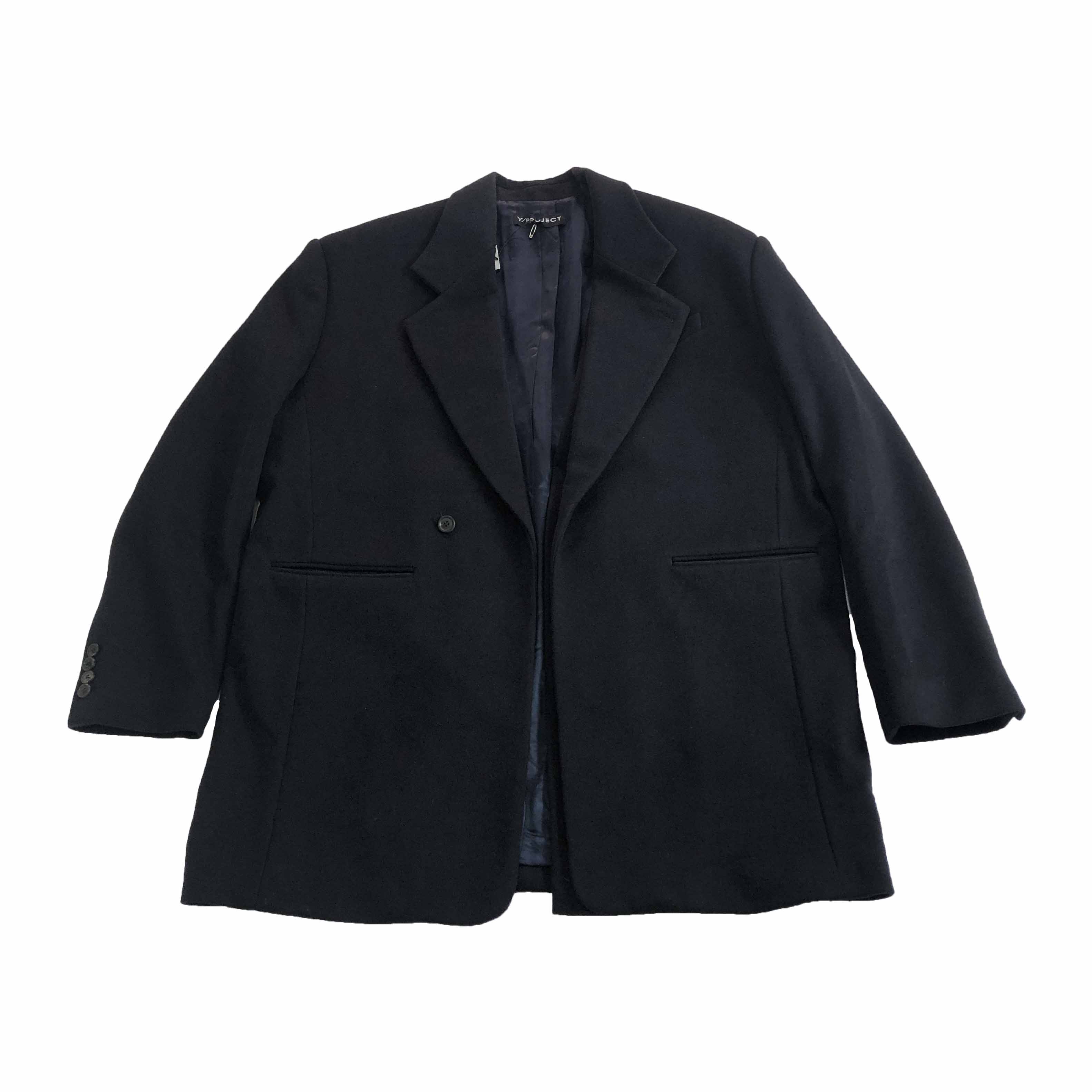 [Y/Project] Double Collared Wool Coat Navy - Size M