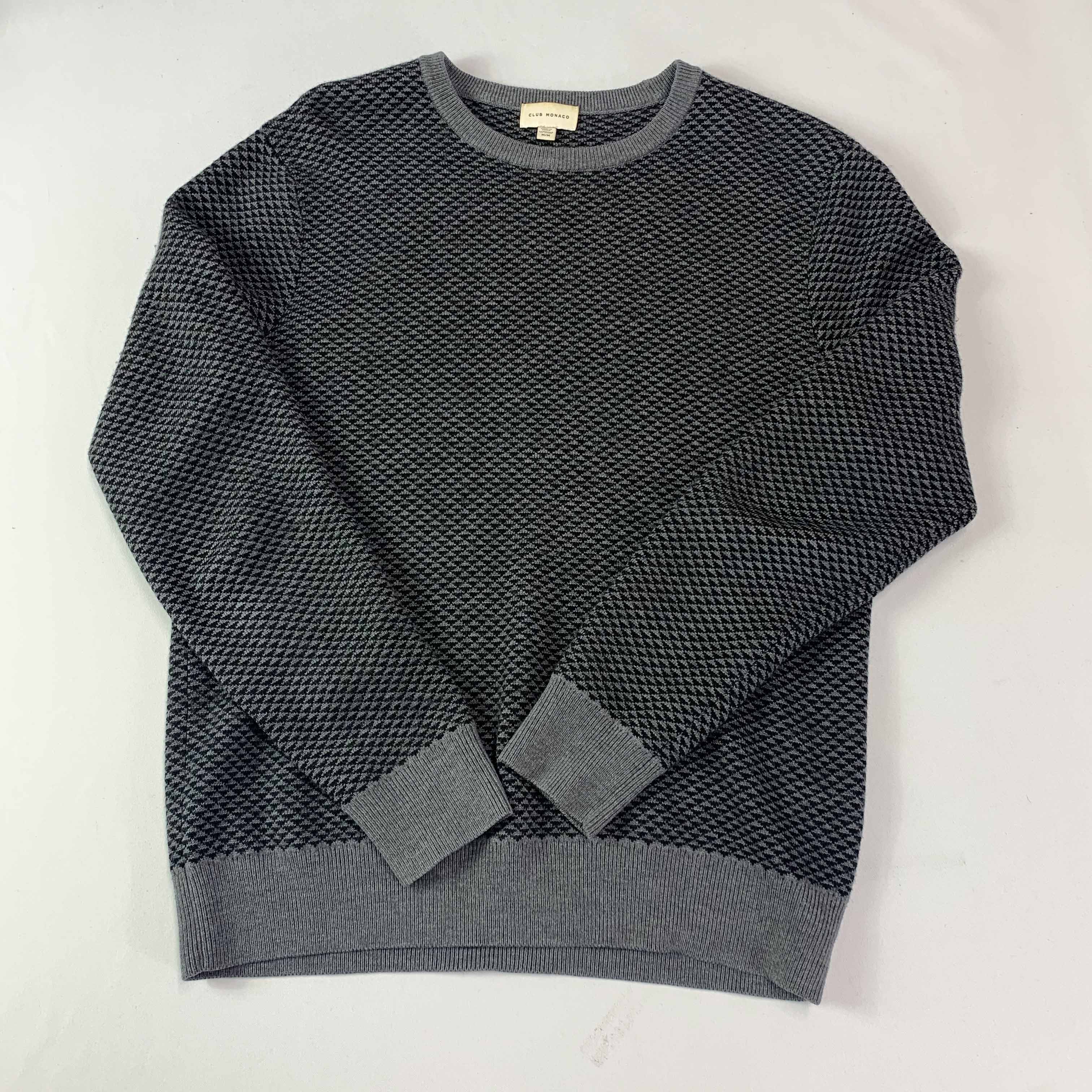 [Club Monaco] Gray Triangle Patterned Knit Sweater - Size M