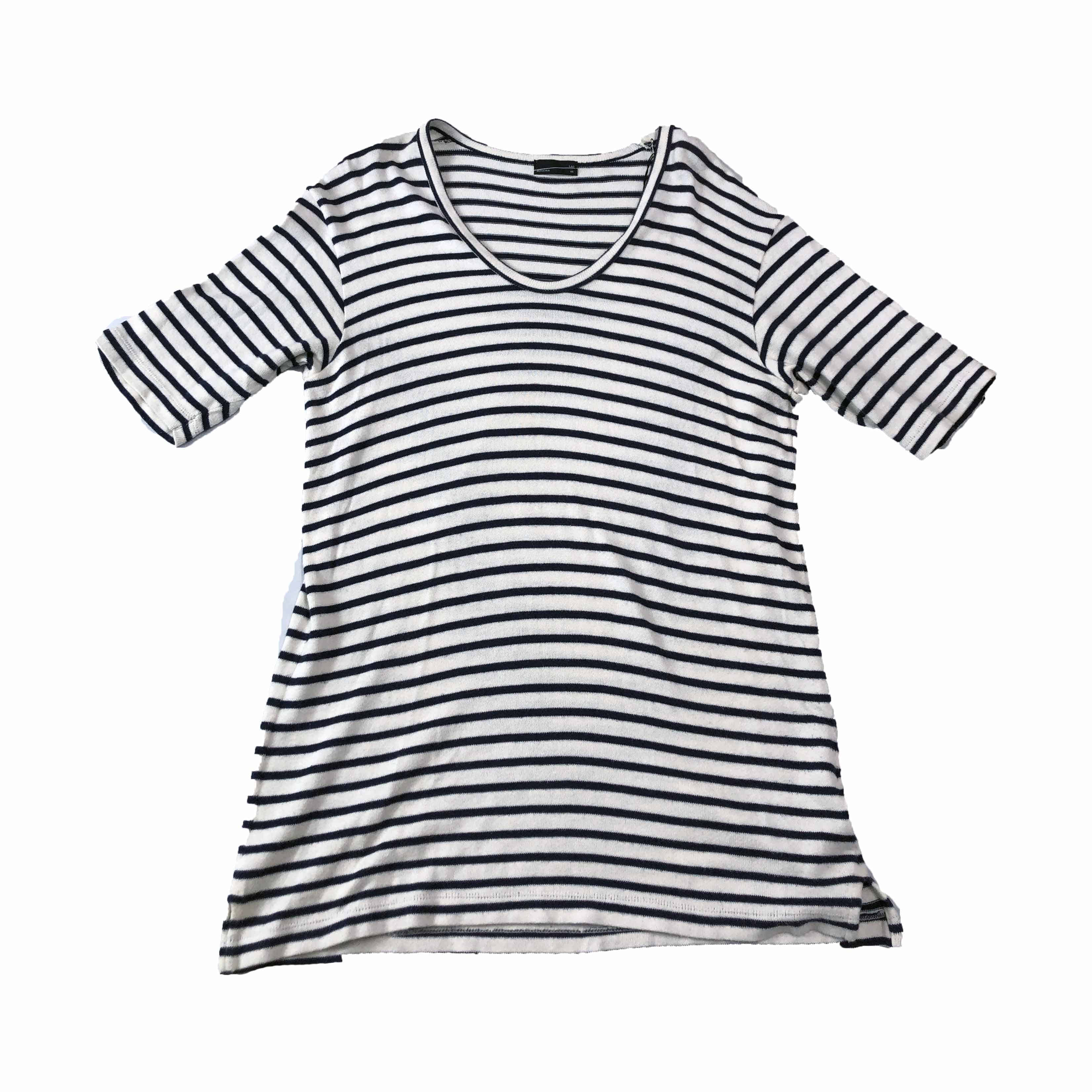 [Lad Musician] Stripe Round Short T-Shirt - Size 44