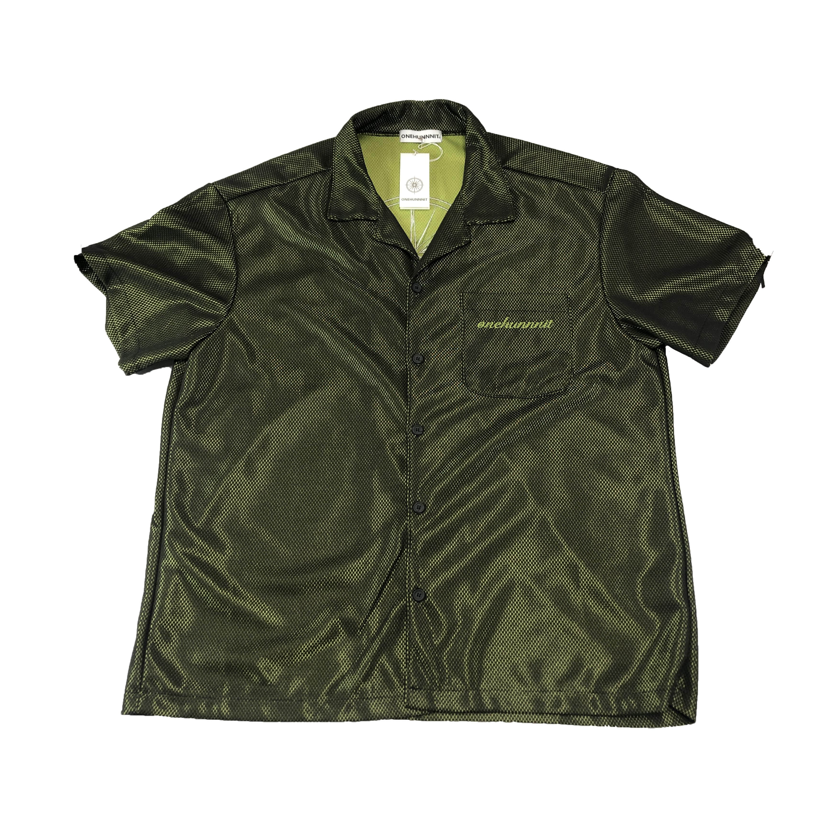 [Onehunnnit] OP kara Shirts-Green - Size L