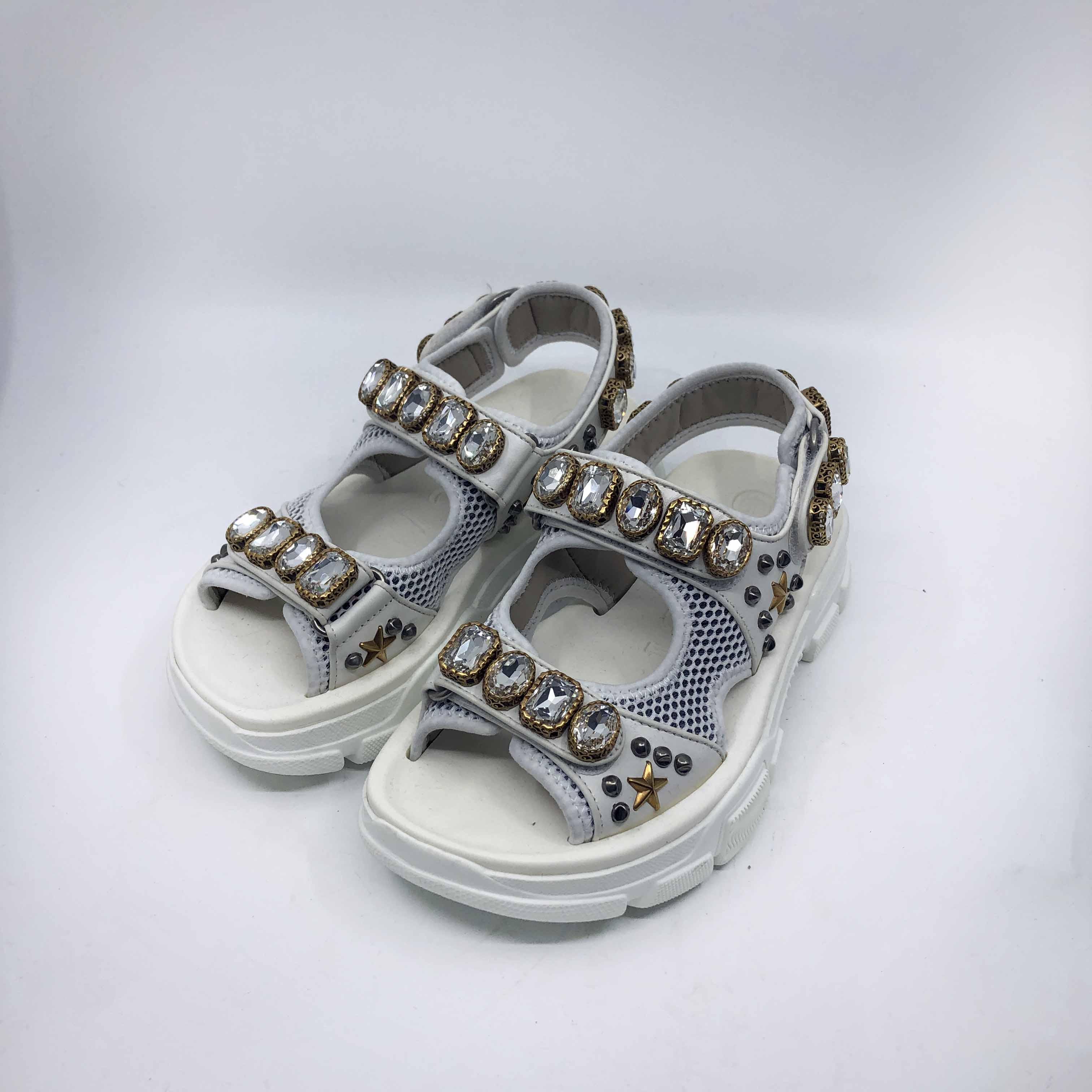 [Gucci] Crystal-Embellished Sandals - Size 35