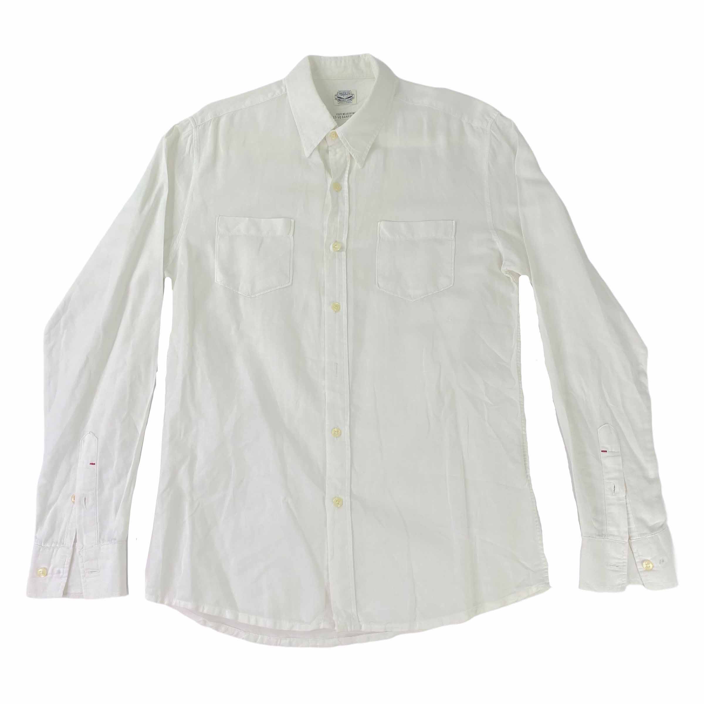 [American Labor Pro-Union Tees] Pro-Union Worker White Linen Shirt - Size 15 1/2