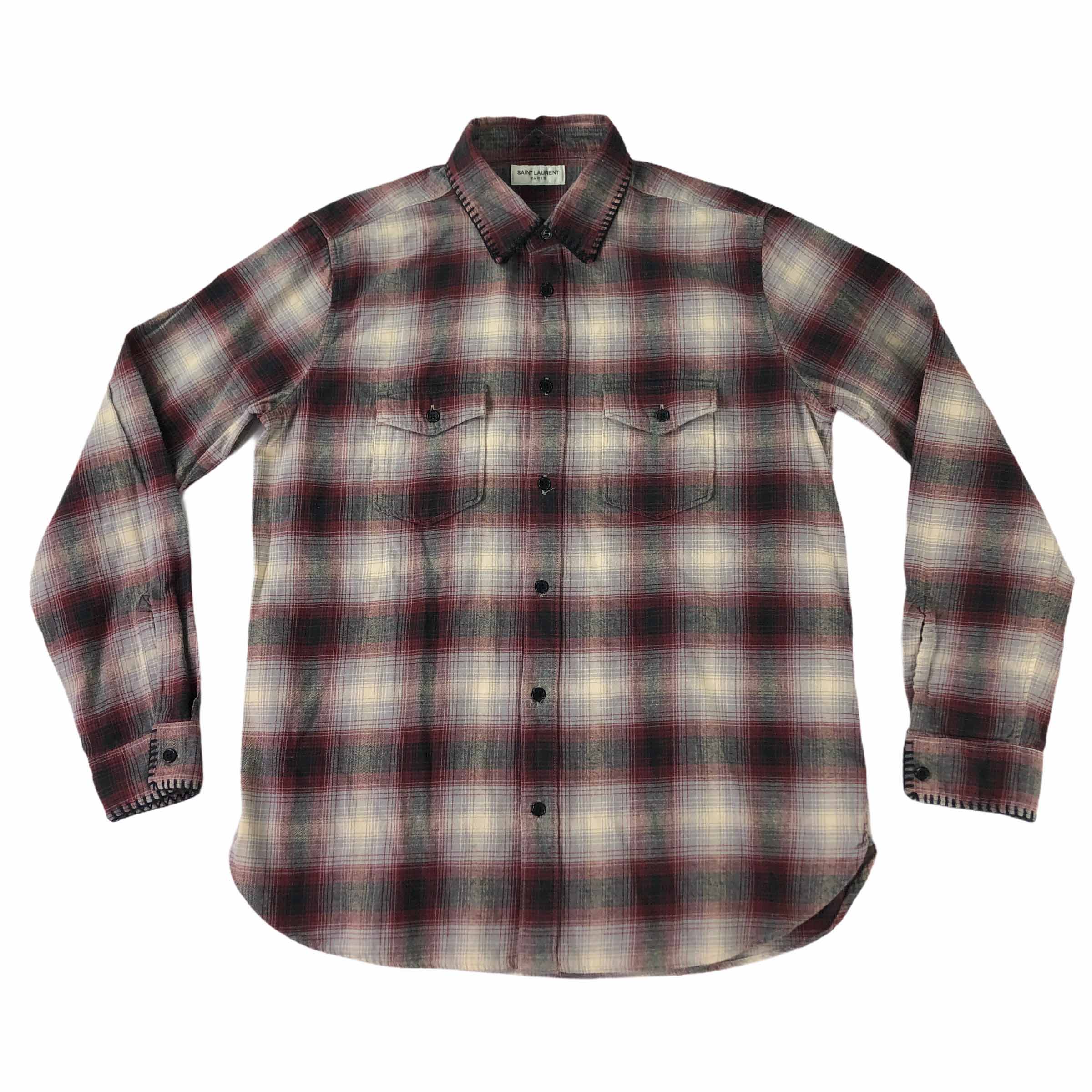 [Saint Laurent] Oversized Checked Shirt In Flannel - Size M