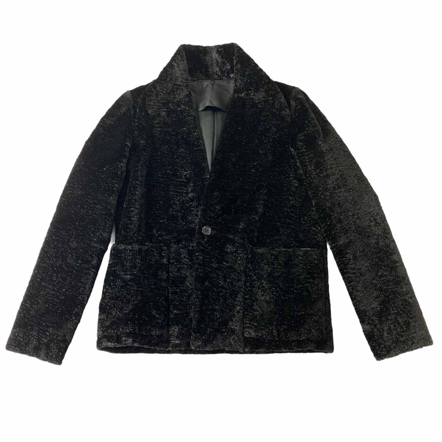 [Jehee Sheen] Fur Single Jacket BK - Size 48