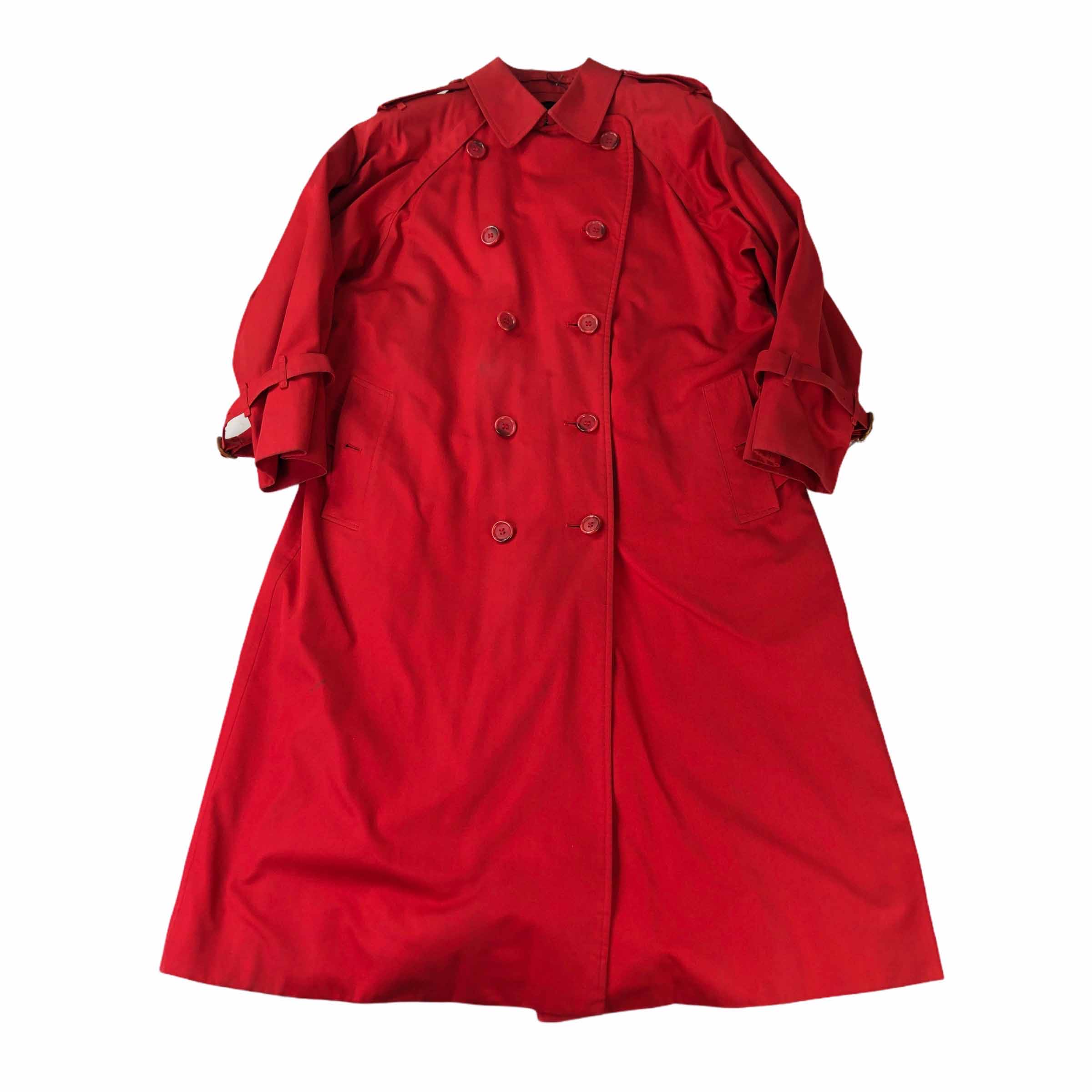 [Burberry] Red Trenchcoat - Size Free