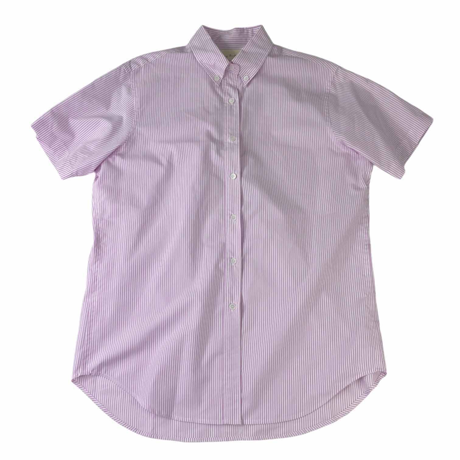 [Nothing Written] Stripe Short Pink Shirt - Size Free