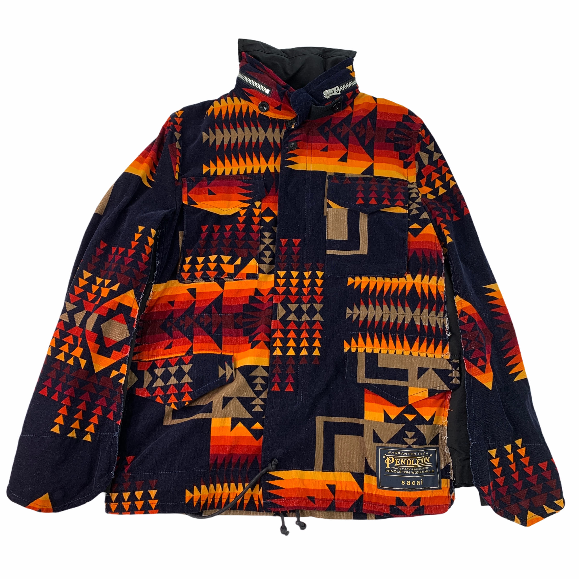 [Sacai] Pendleton hood storage windbreaker jacket -  Size 2