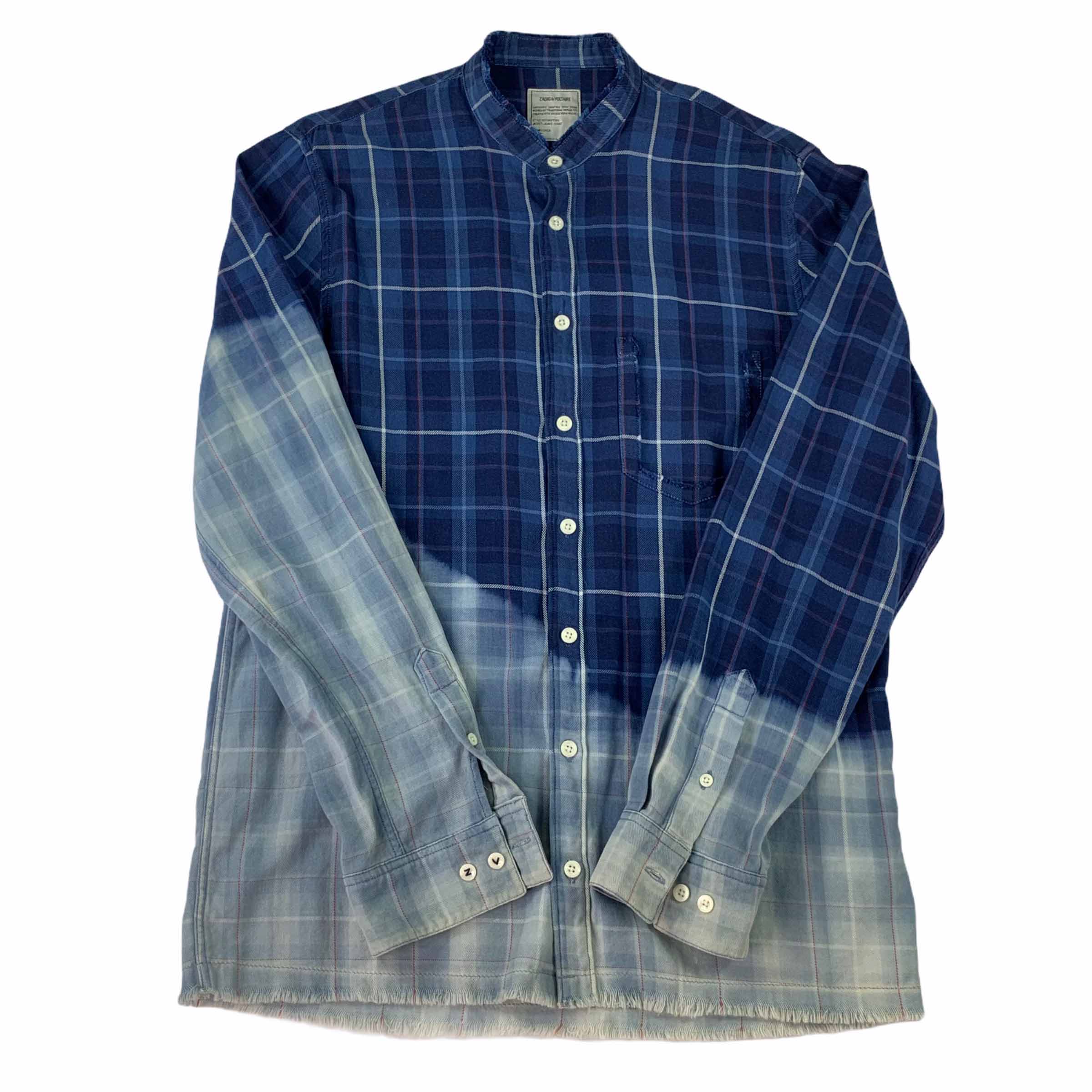 [Zadig&amp;Voltaire] Checked Half and Half Shirt BL - Size 40