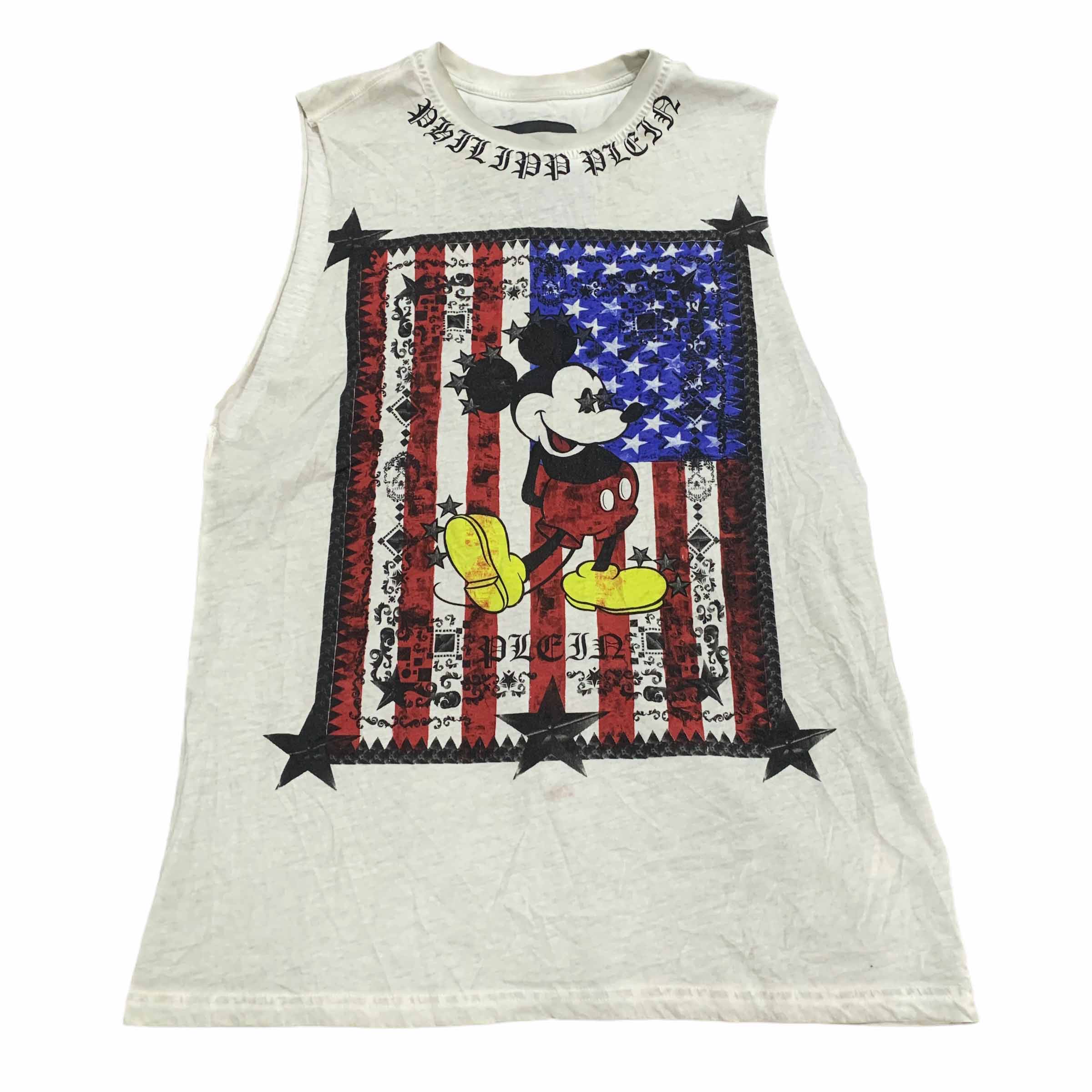 [Philip Plein] Stars and Stripes Mickey Mouse Sleeveless GR - Size L