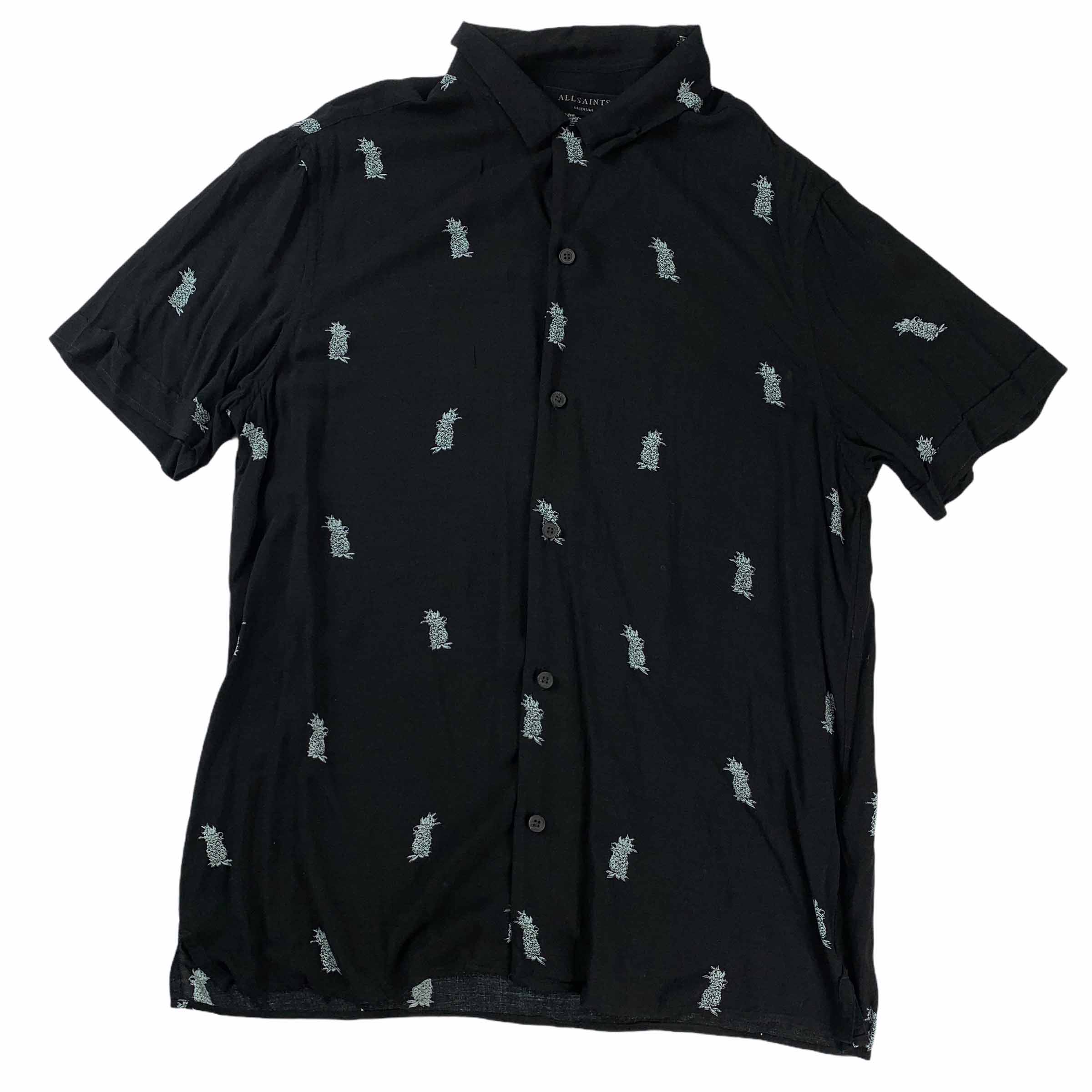 [All Saints] Pineapple Short Sleeve Shirt BK - Size M