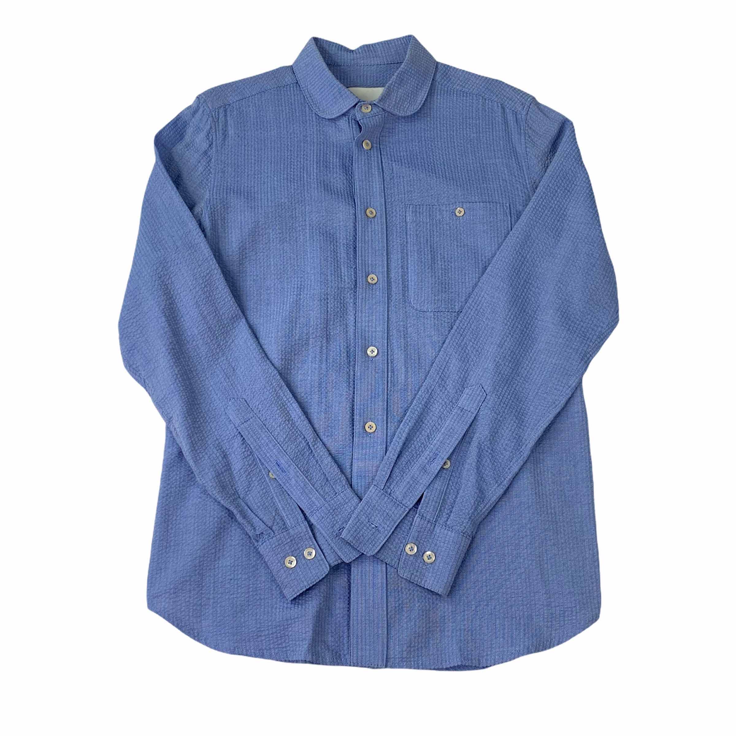 [A Kind of Guise] Round Collar Shirt Skyblue - Size S