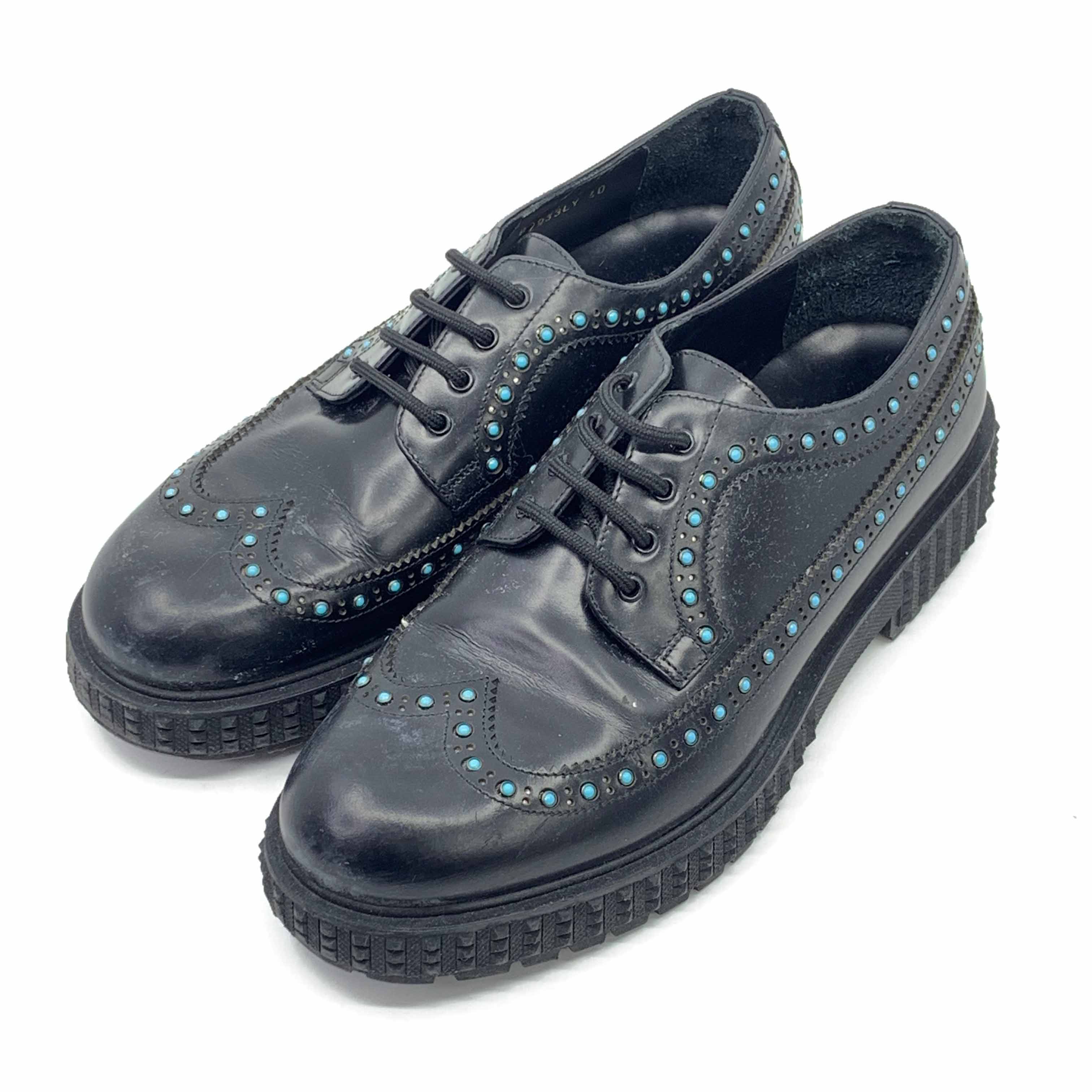 [Valentino] Blue Studded Wingtip Clippers BK - EUR40