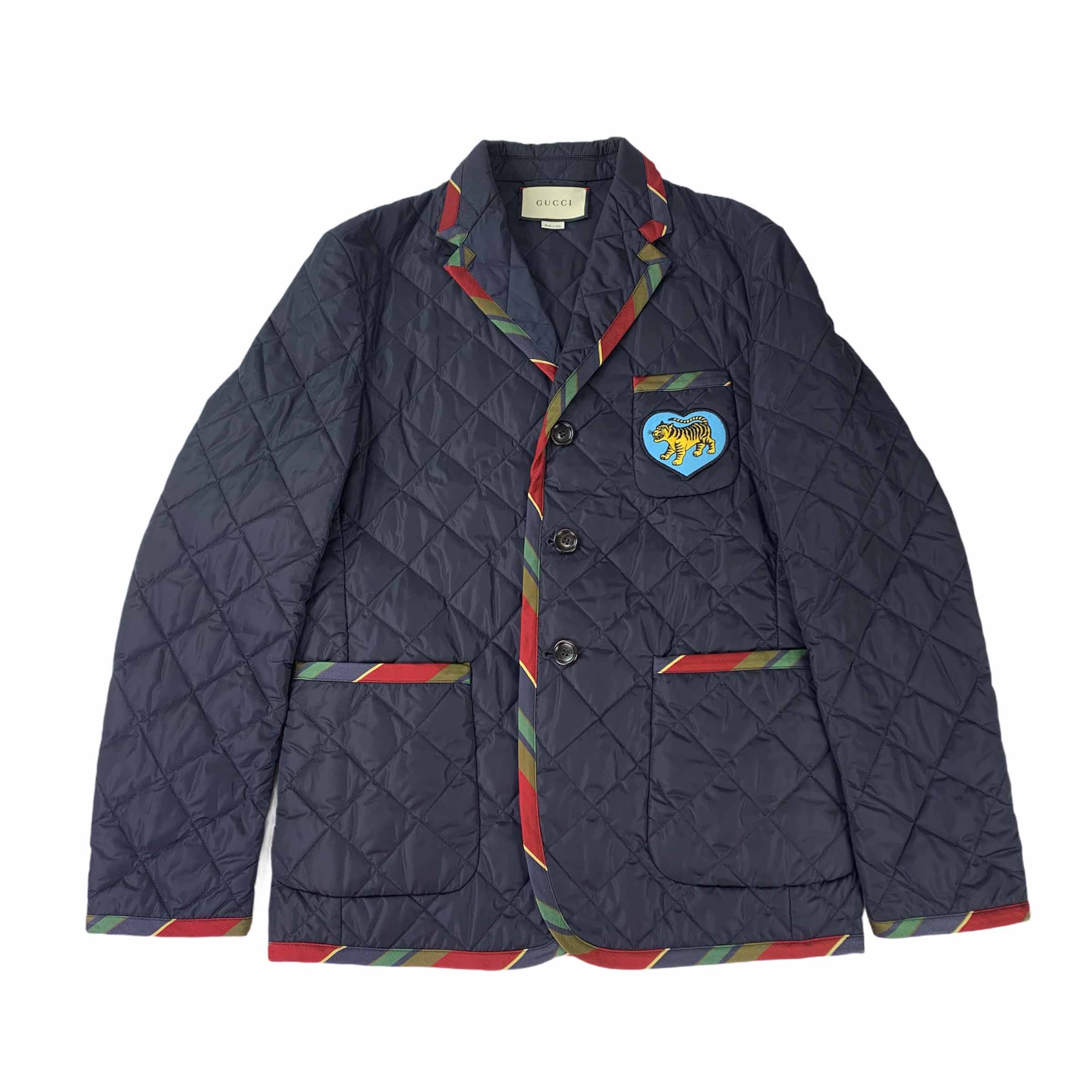 [Gucci] Tiger Embroidered Quilting Jacket - Size 46
