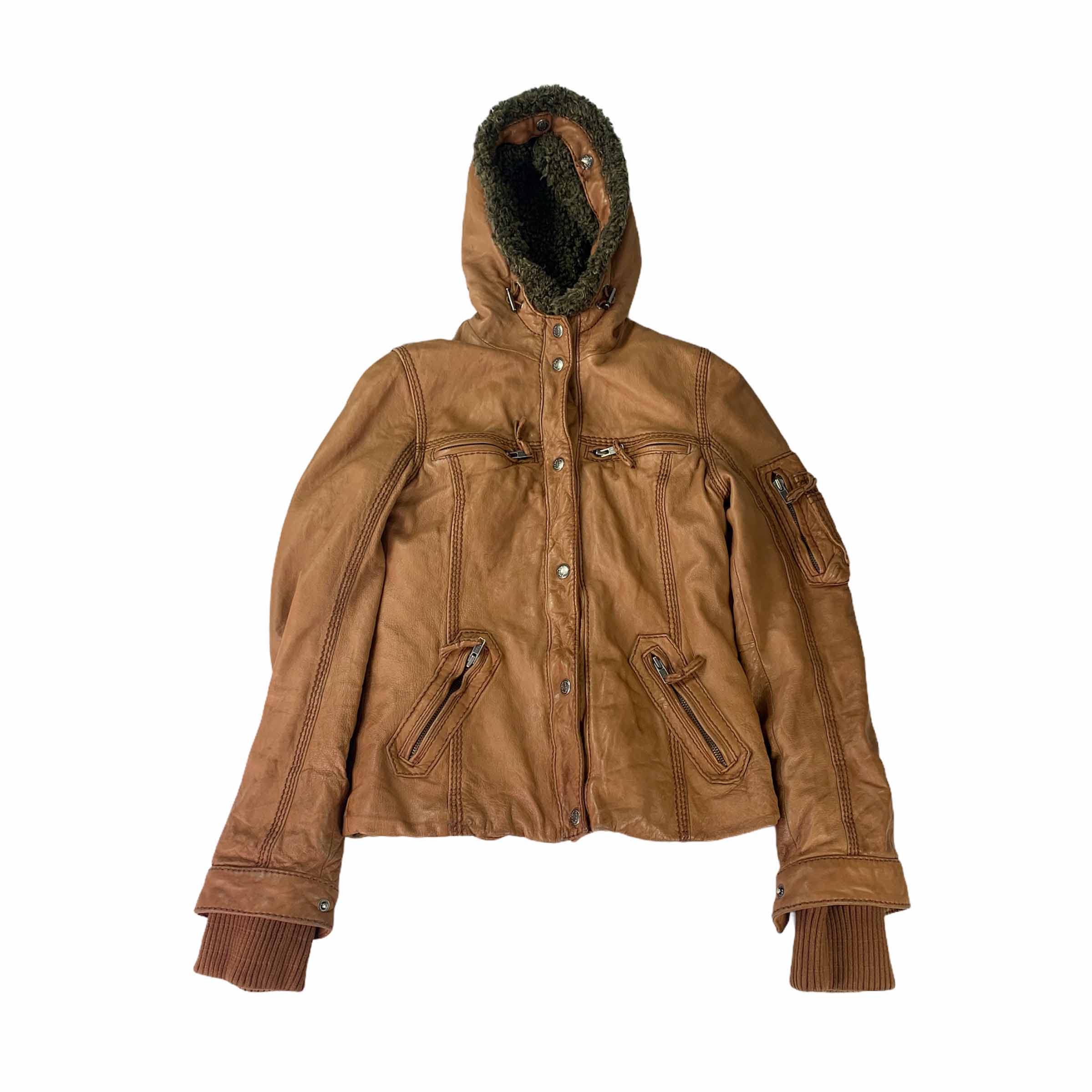 [True Religion] Leather Fleece Jakcet Archive BR - Size XS
