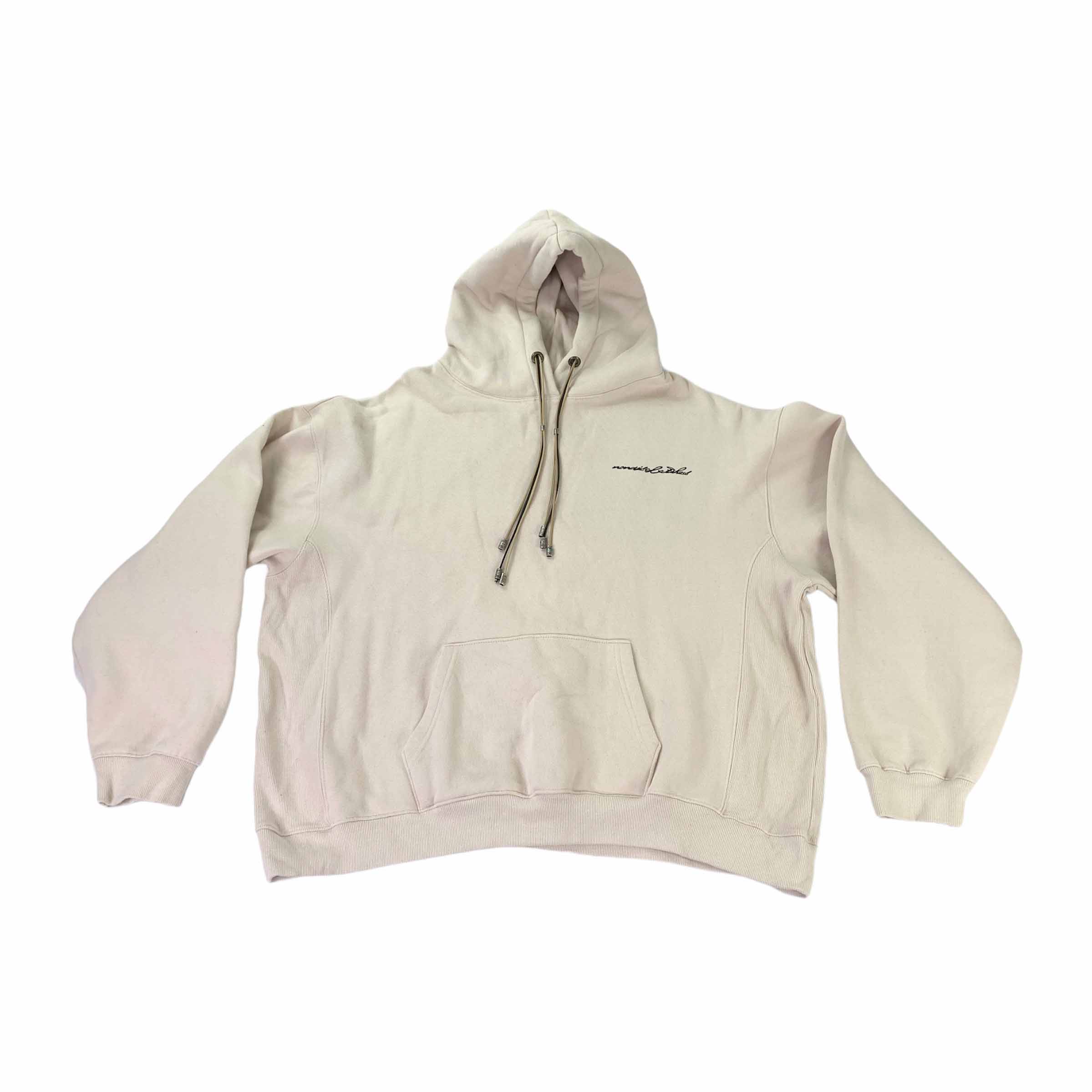 [Nondisclothes] Beige Hoodie with Strings - Size L