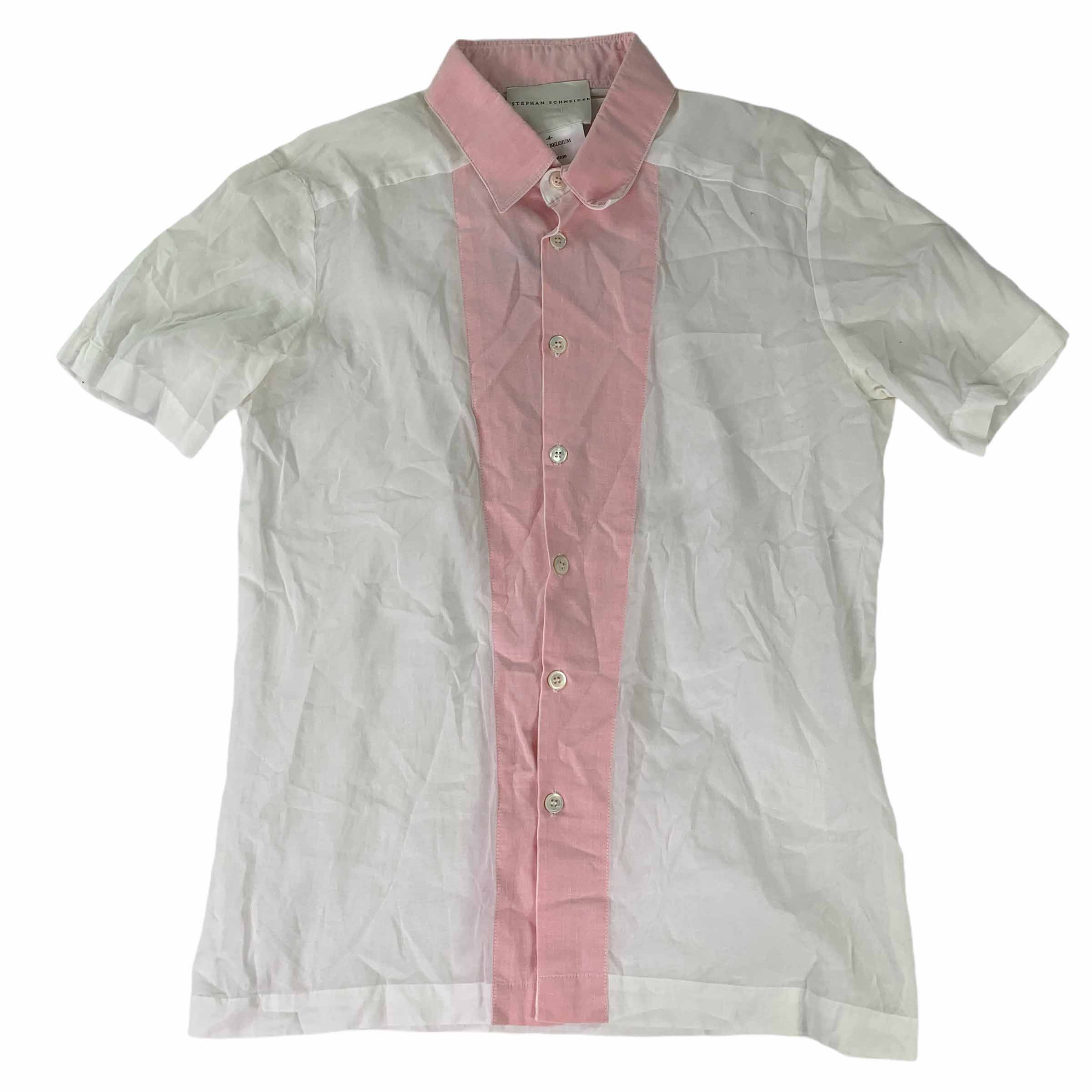 [Stephan Schneider] Pink Collar Short Sleeve Shirt WH- Size 4