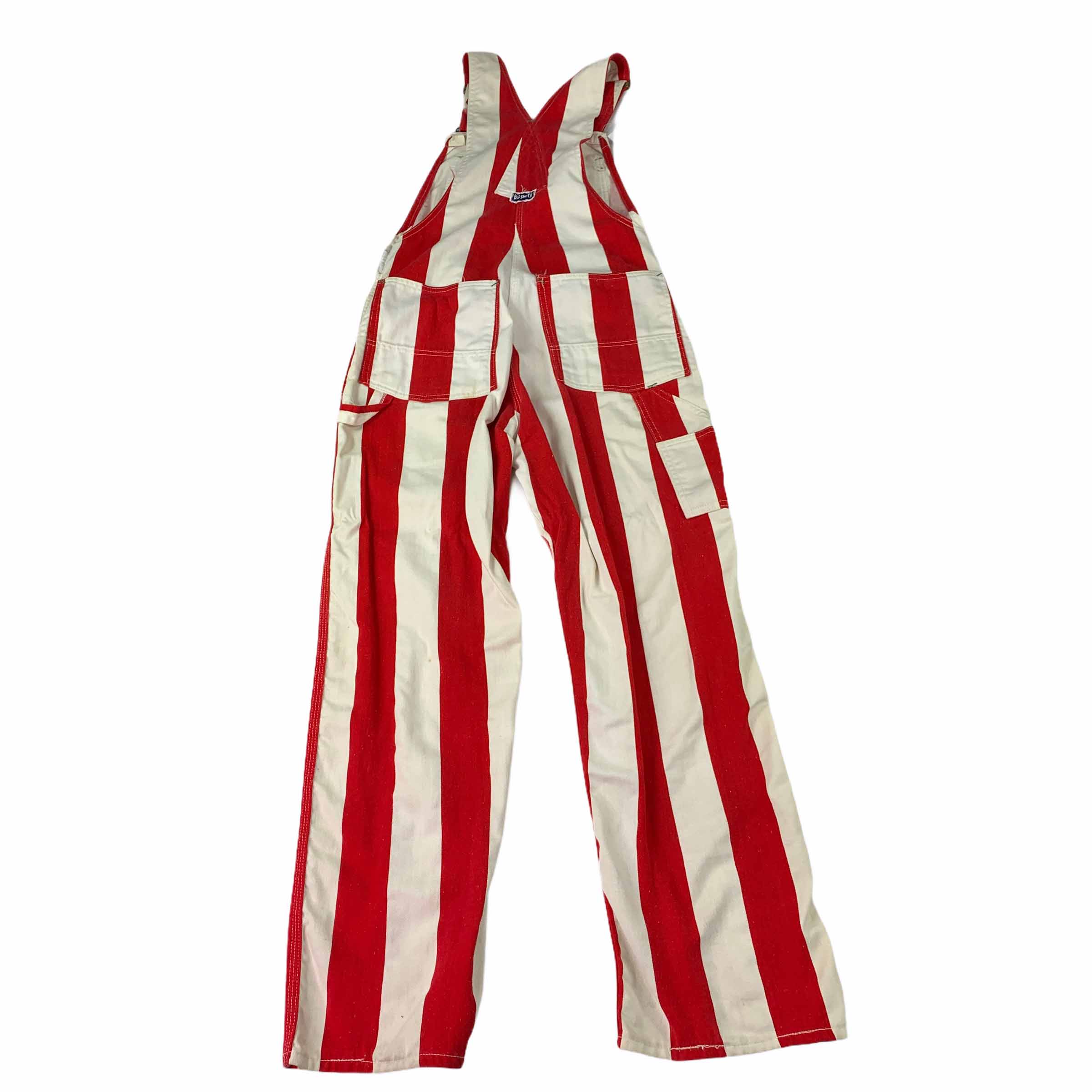 [Big Smith] Striped Suspenders WH/RED - Size Free