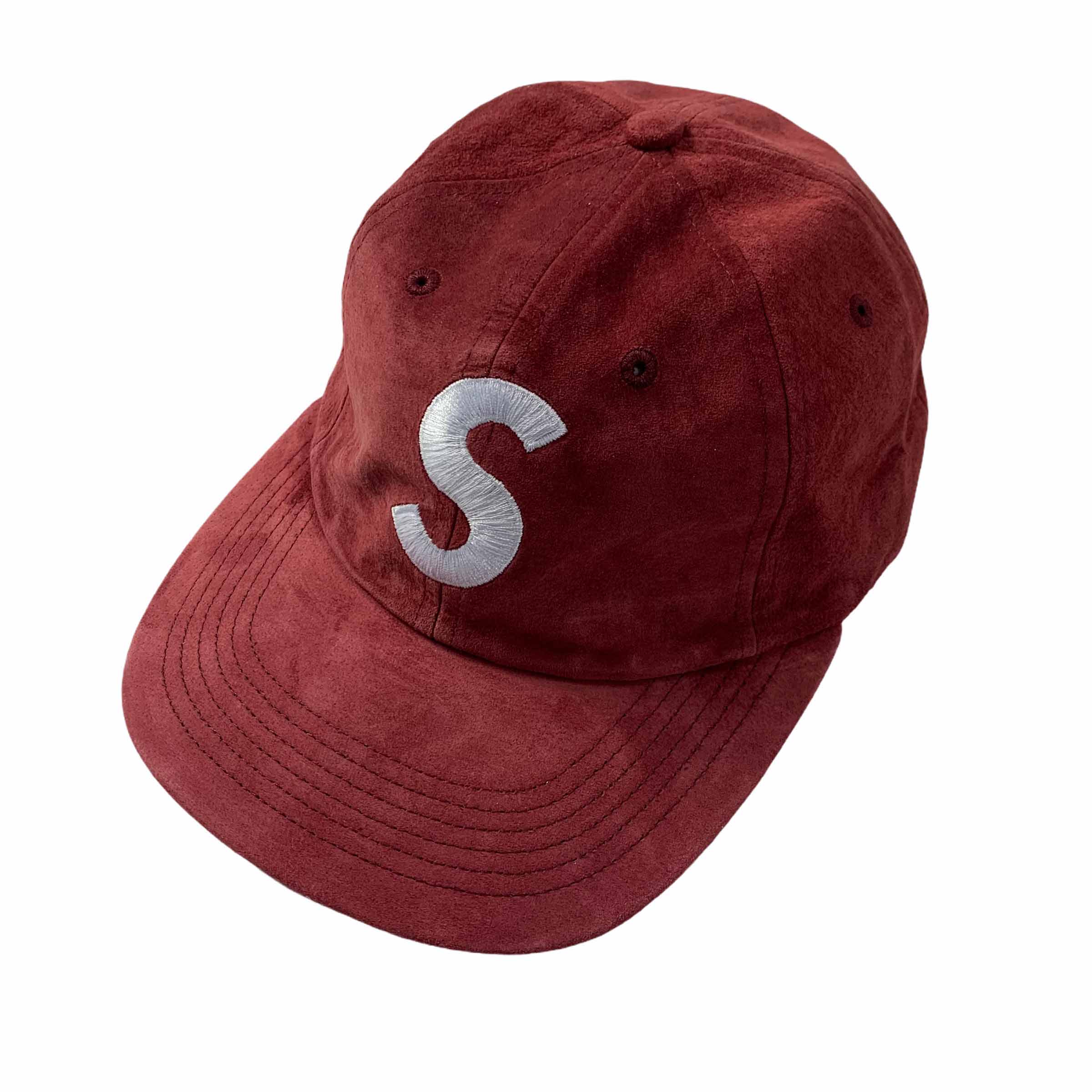 [Supreme] Suede S Logo 6-Panel Cap Wine - Size Free