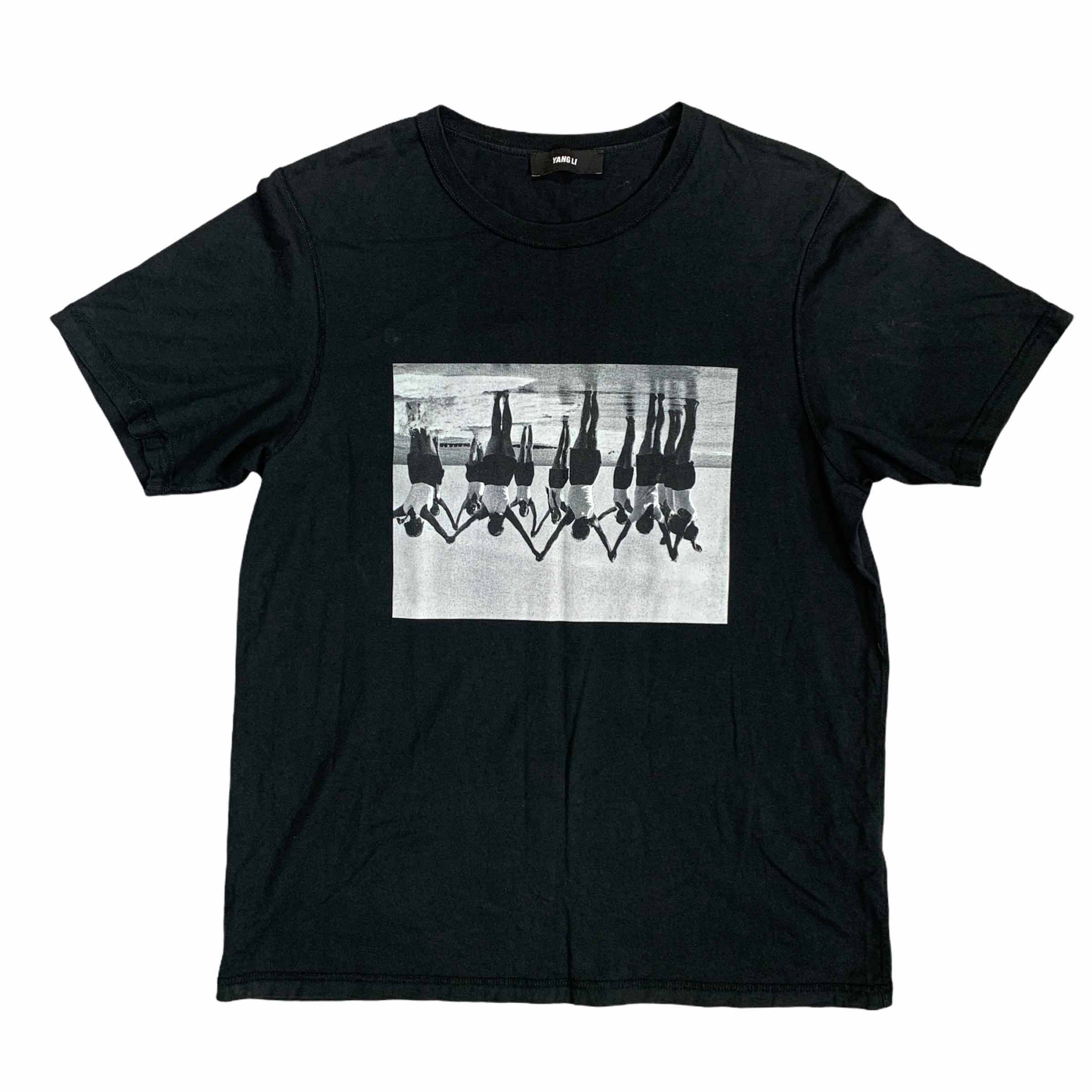 [Yang li] Printing Short Sleeve T-shirt Black - Size M