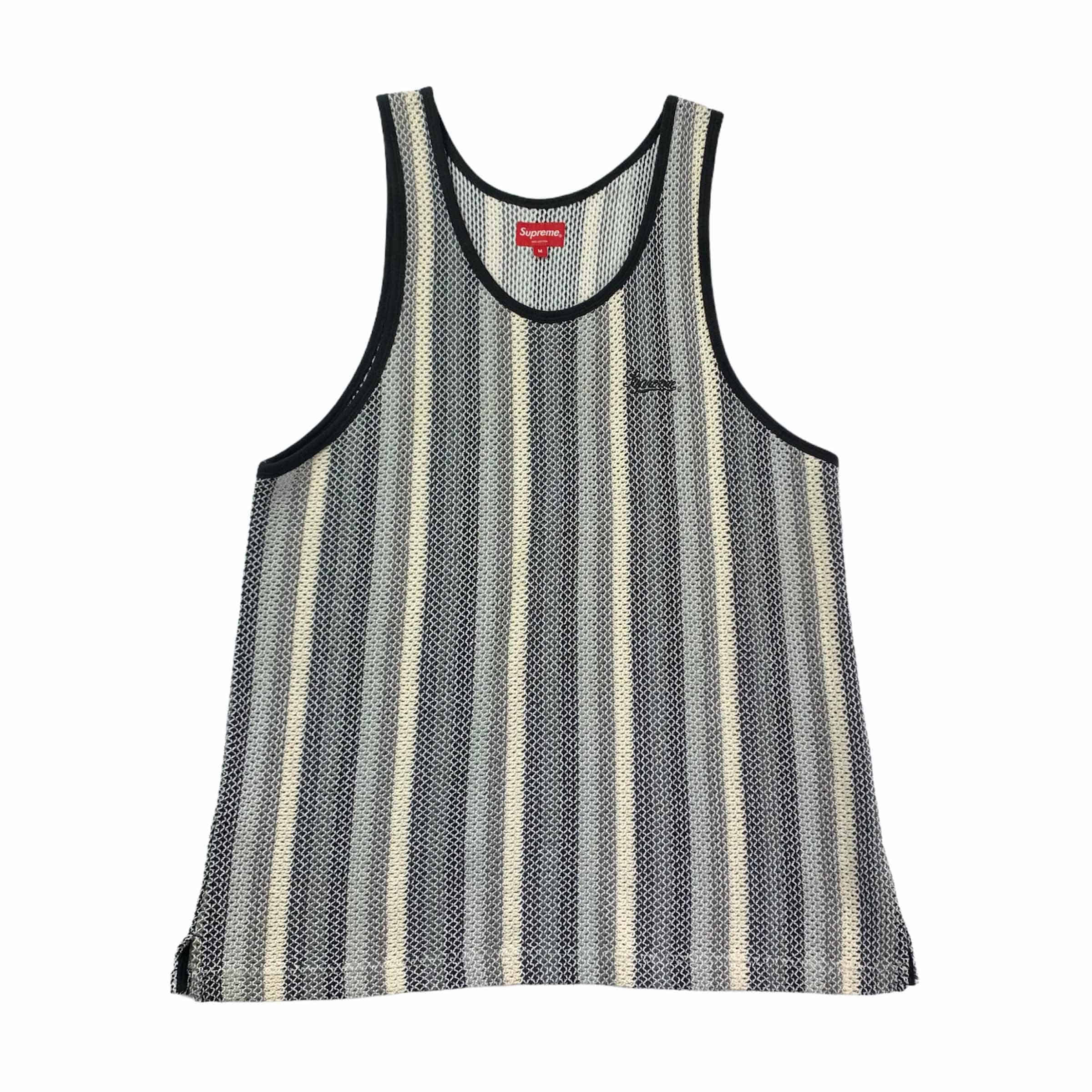 [Supreme] Never Worn Supreme Knit Stripe Tank Top Black  -  Size L