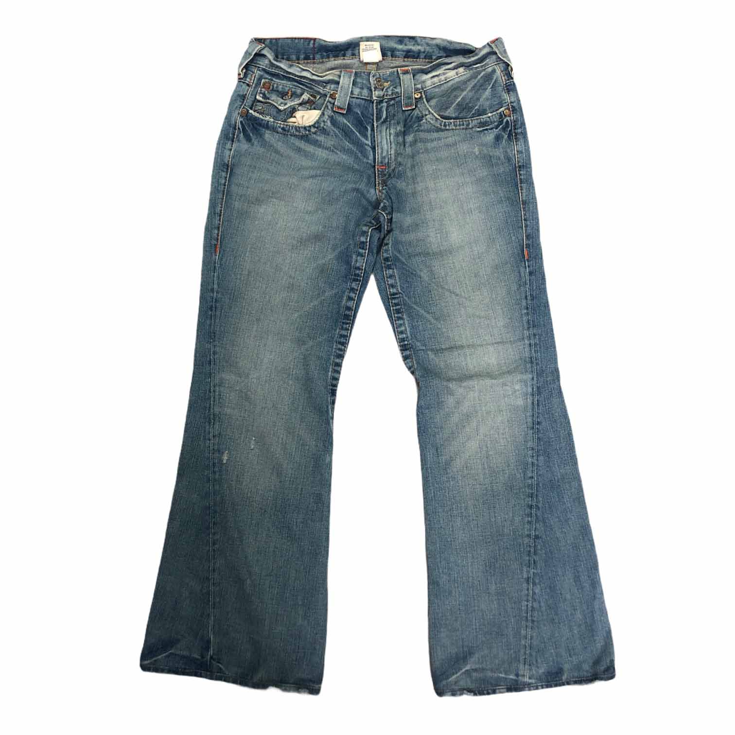 [True Religion] Joey Straight Boots Cut Denim Pants - Size 33/33