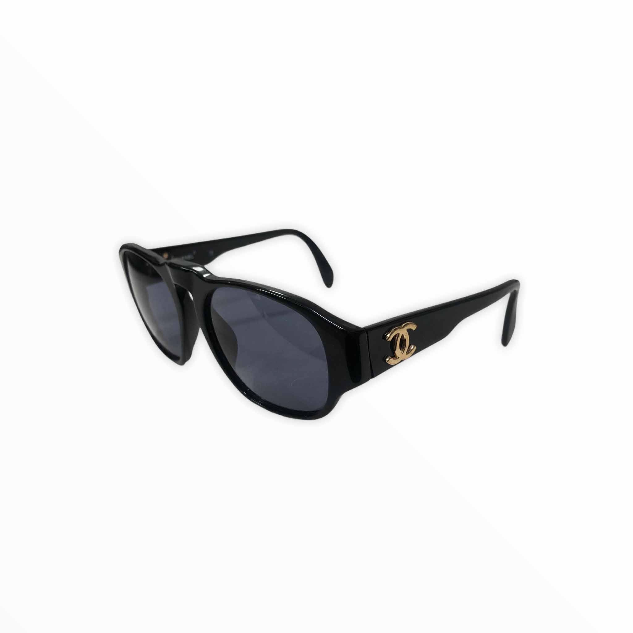 [Chanel] Side Logo Sunglass Black - Size Free