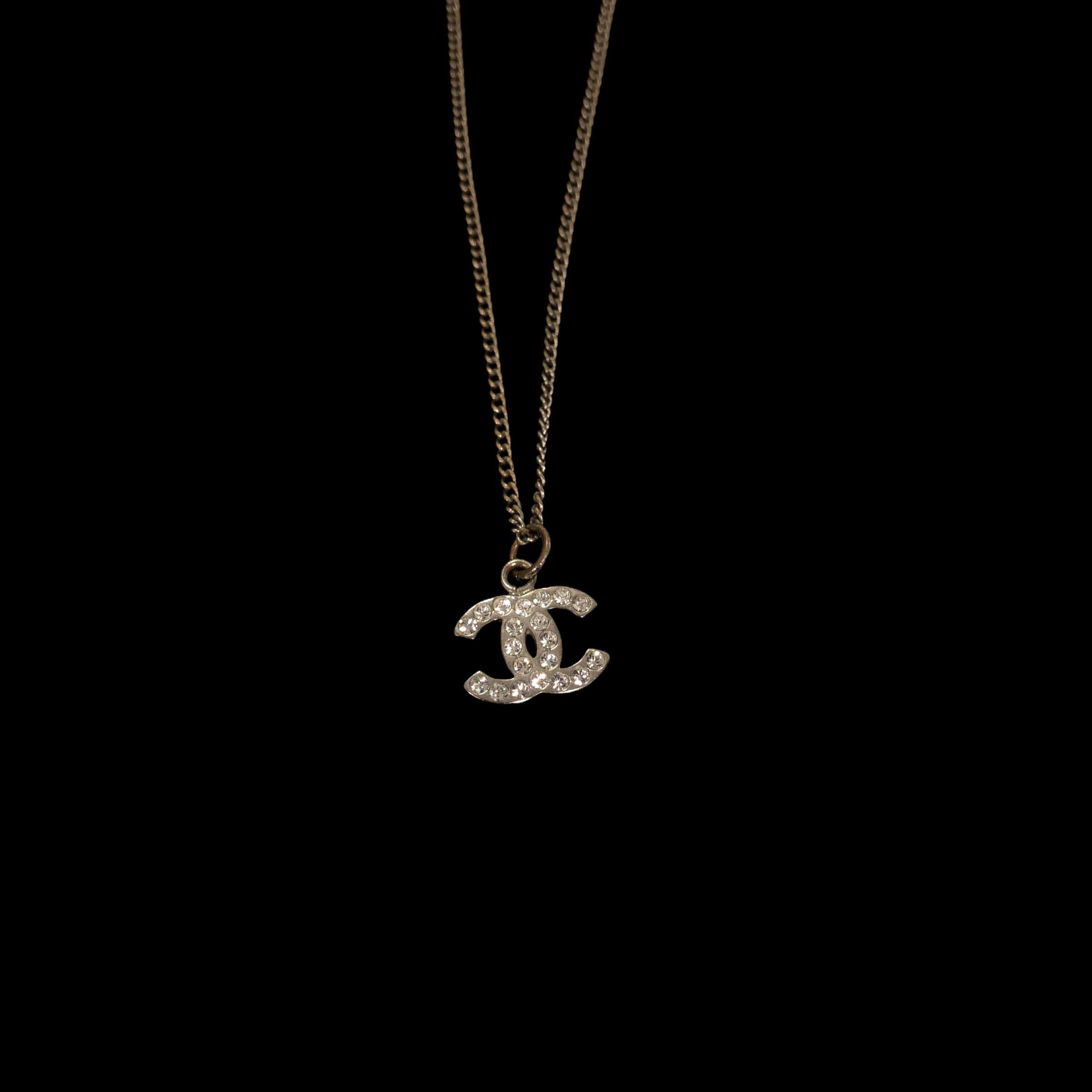 [Chanel] CC Logo with Cubic Necklace - Size Free