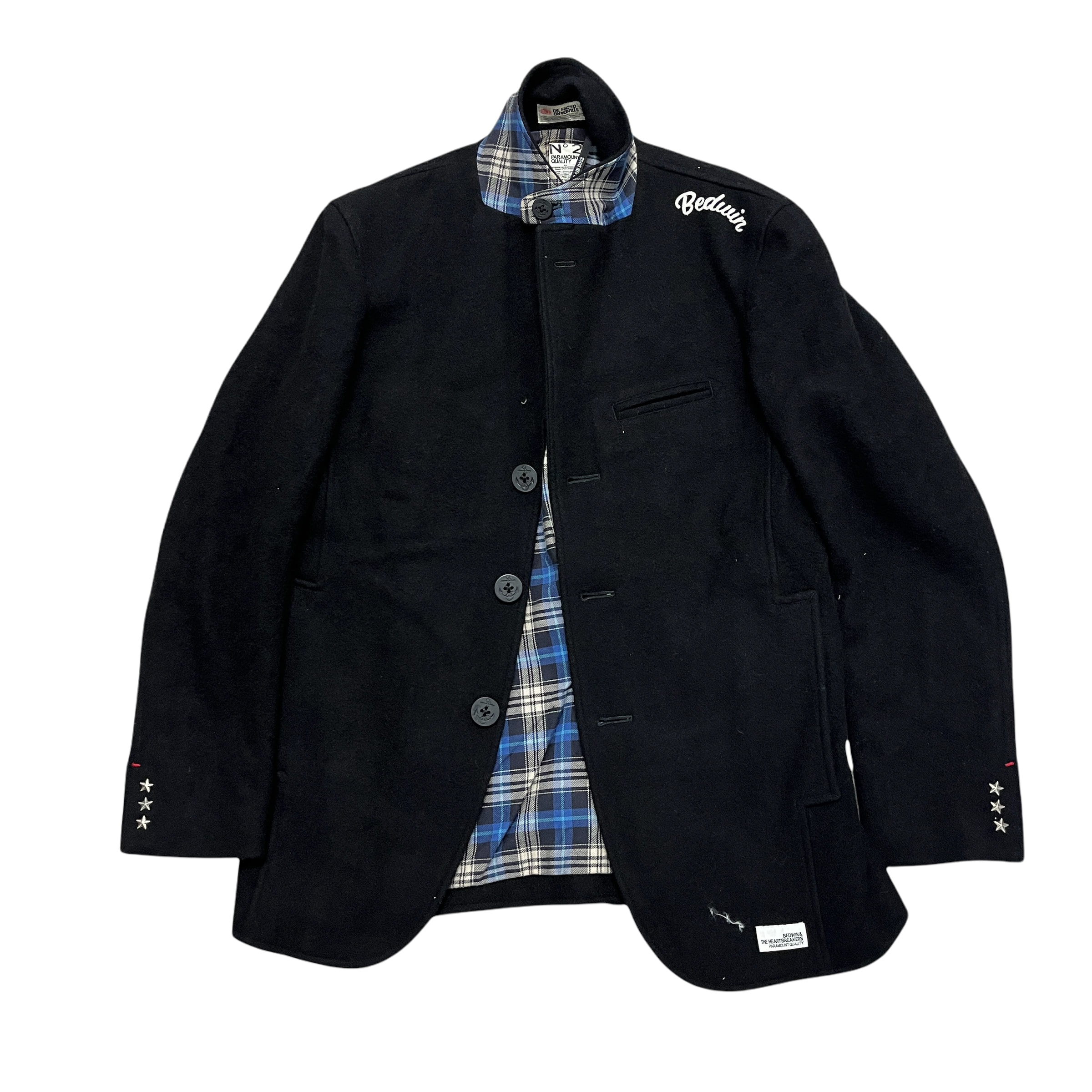 [Bedwin] Blue Check Wool Coat-Size os